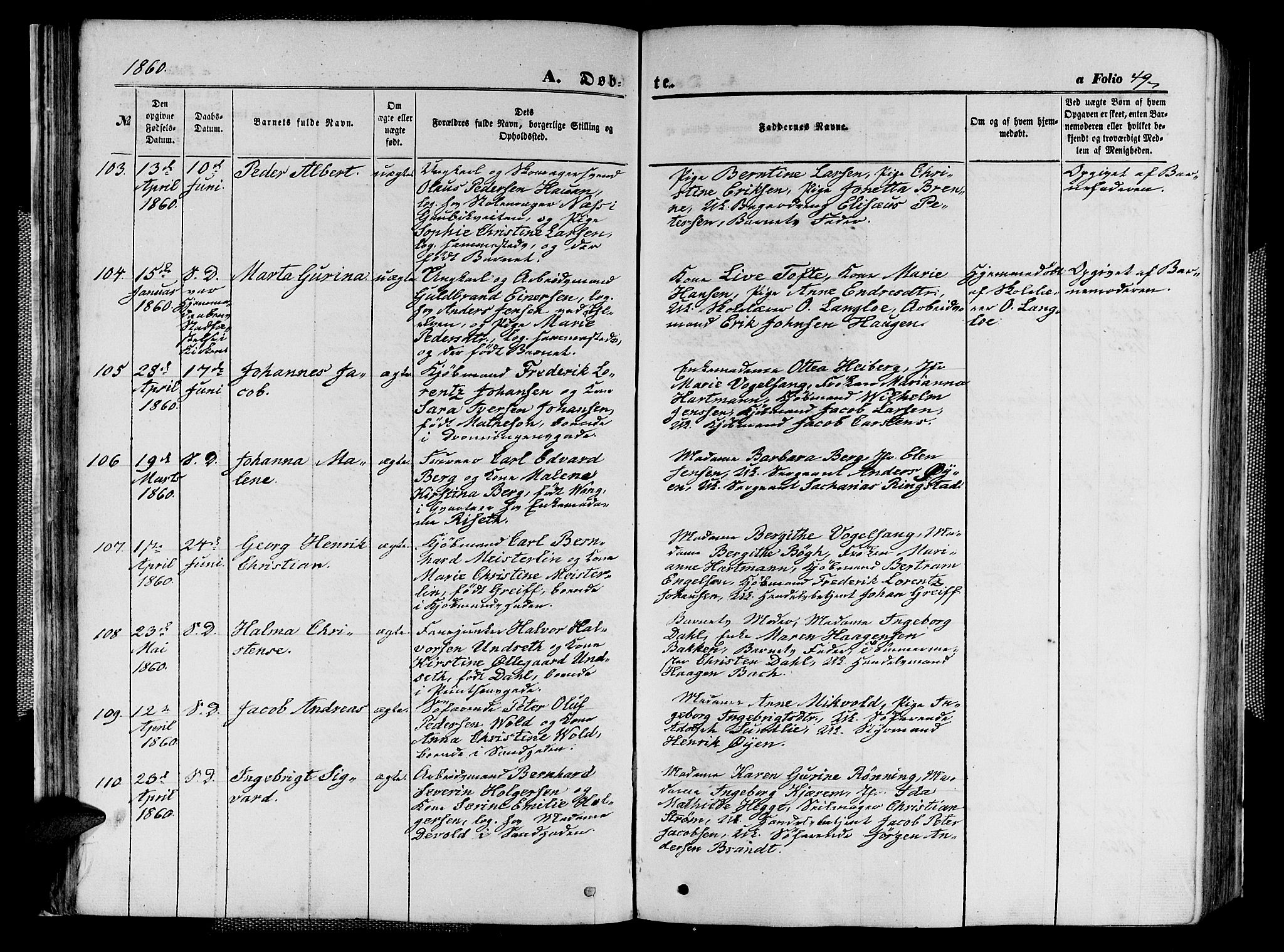 Ministerialprotokoller, klokkerbøker og fødselsregistre - Sør-Trøndelag, SAT/A-1456/602/L0139: Klokkerbok nr. 602C07, 1859-1864, s. 49