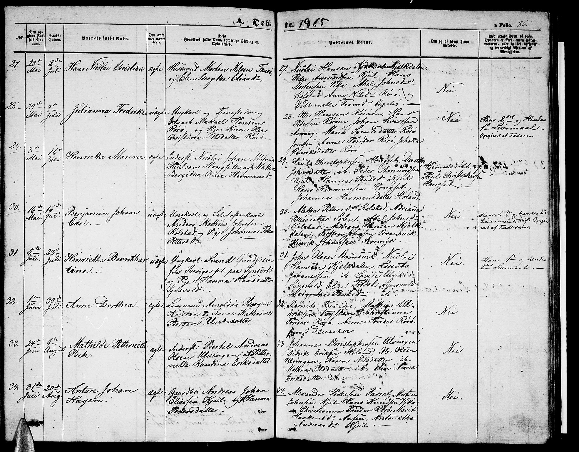 Ministerialprotokoller, klokkerbøker og fødselsregistre - Nordland, AV/SAT-A-1459/816/L0251: Klokkerbok nr. 816C01, 1852-1870, s. 86