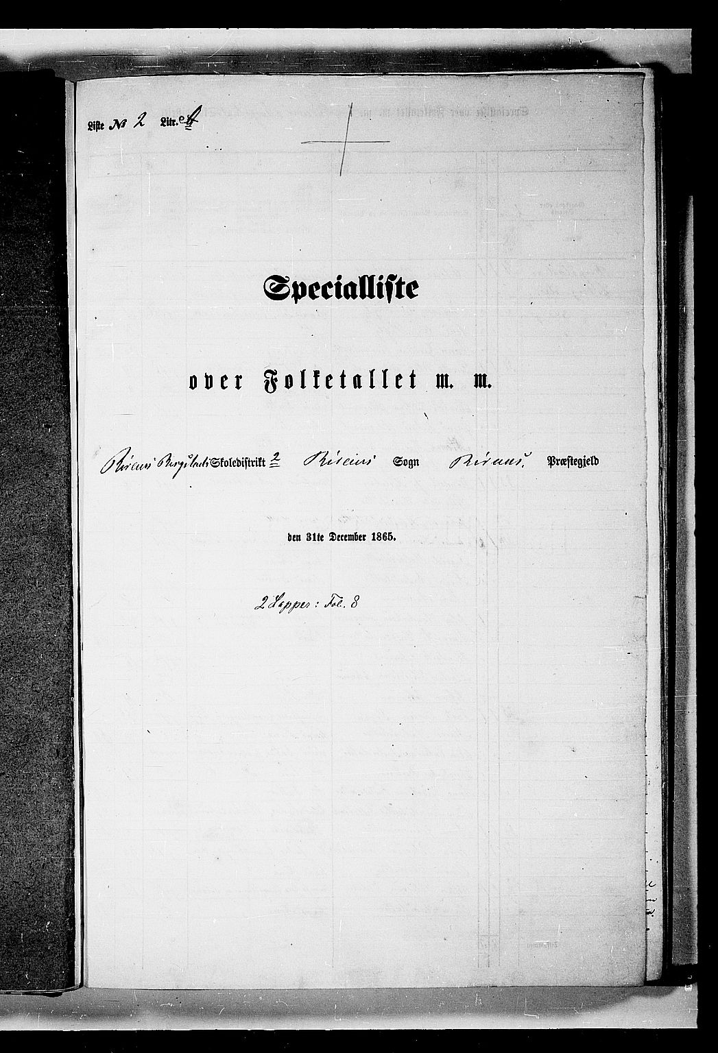RA, Folketelling 1865 for 1640P Røros prestegjeld, 1865, s. 31