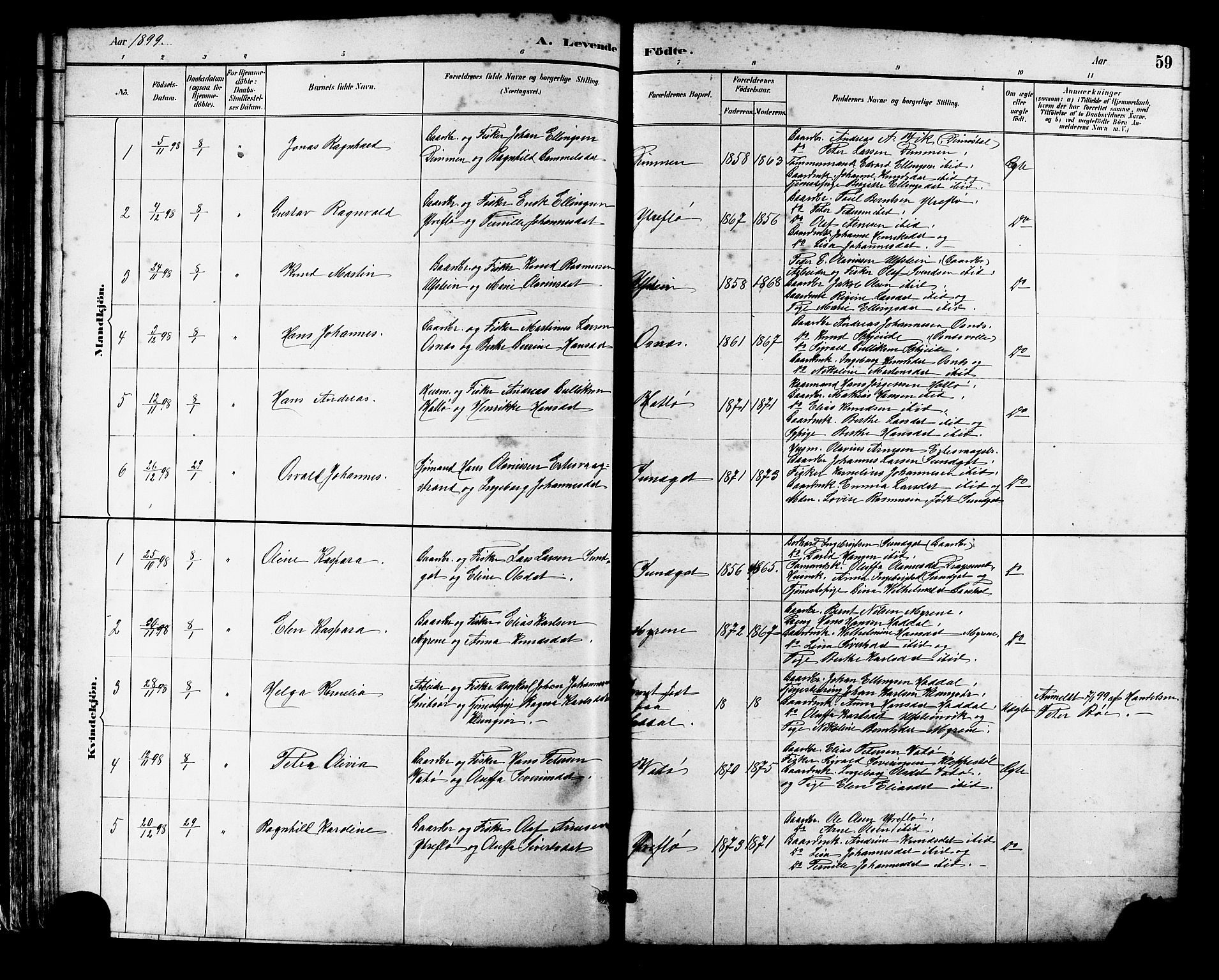 Ministerialprotokoller, klokkerbøker og fødselsregistre - Møre og Romsdal, AV/SAT-A-1454/509/L0112: Klokkerbok nr. 509C02, 1883-1922, s. 59