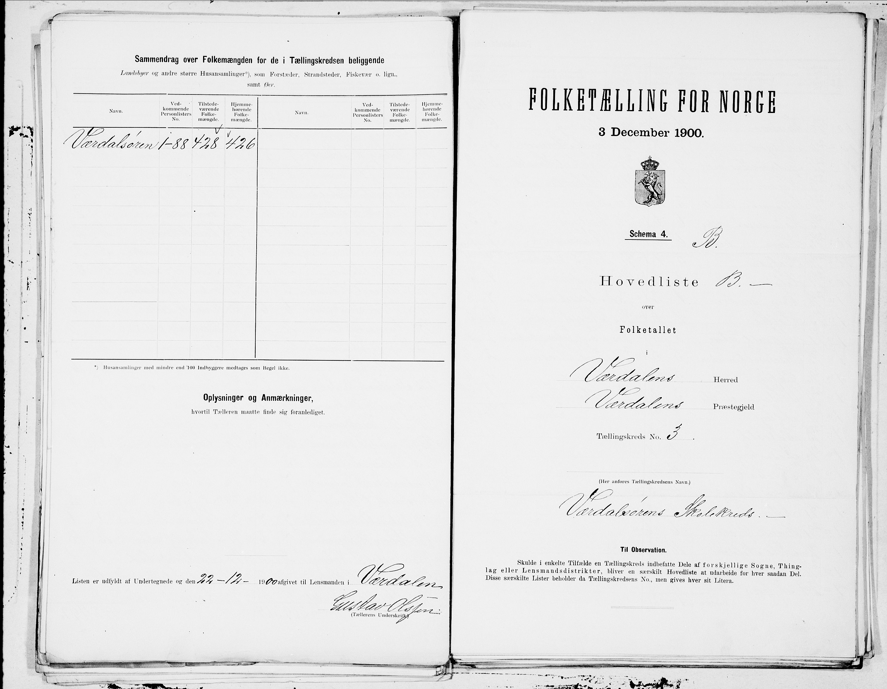 SAT, Folketelling 1900 for 1721 Verdal herred, 1900, s. 8