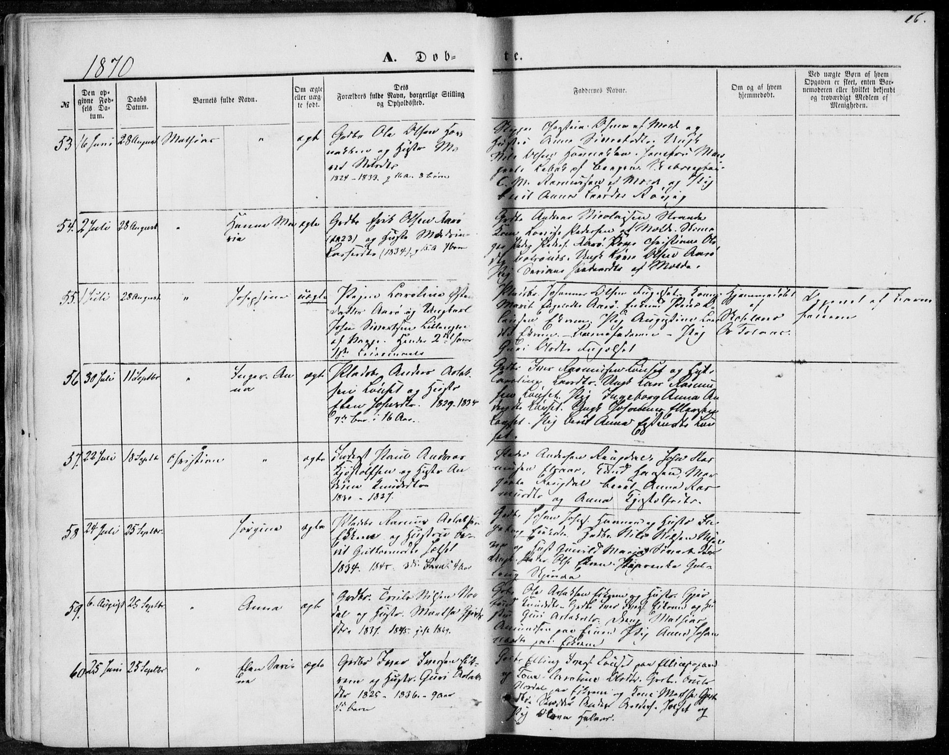 Ministerialprotokoller, klokkerbøker og fødselsregistre - Møre og Romsdal, AV/SAT-A-1454/555/L0655: Ministerialbok nr. 555A05, 1869-1886, s. 16