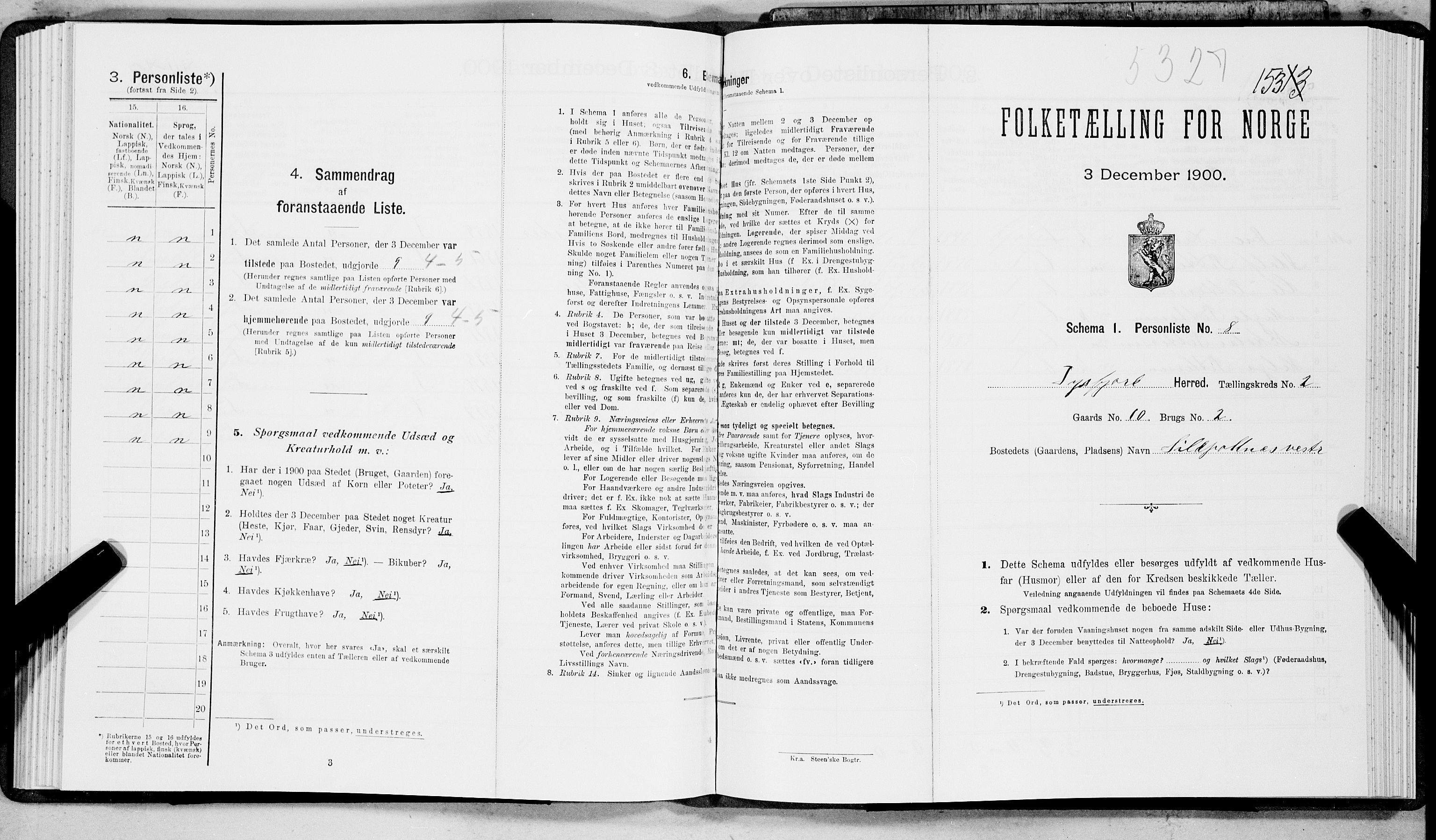 SAT, Folketelling 1900 for 1850 Tysfjord herred, 1900, s. 166
