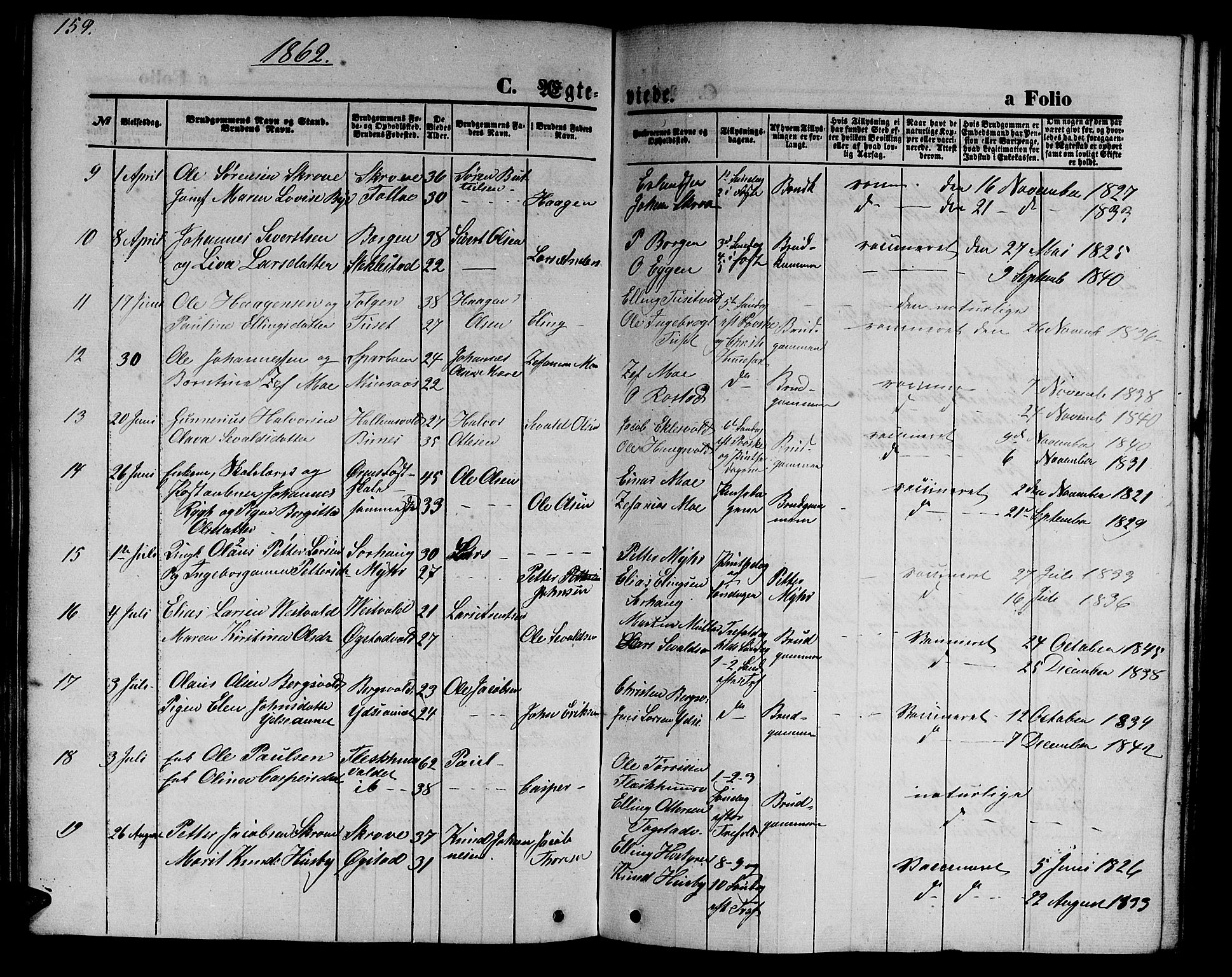 Ministerialprotokoller, klokkerbøker og fødselsregistre - Nord-Trøndelag, SAT/A-1458/723/L0254: Klokkerbok nr. 723C02, 1858-1868, s. 159
