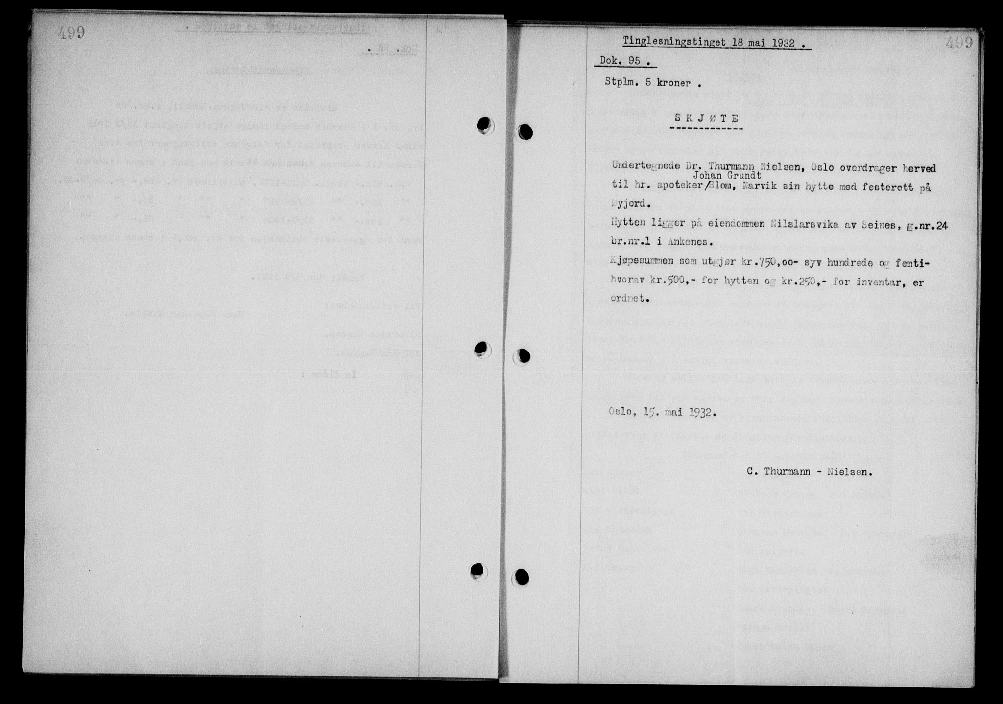 Steigen og Ofoten sorenskriveri, SAT/A-0030/1/2/2C/L0020/0002: Pantebok nr. 23 og 25-I, 1932-1932, Tingl.dato: 18.05.1932