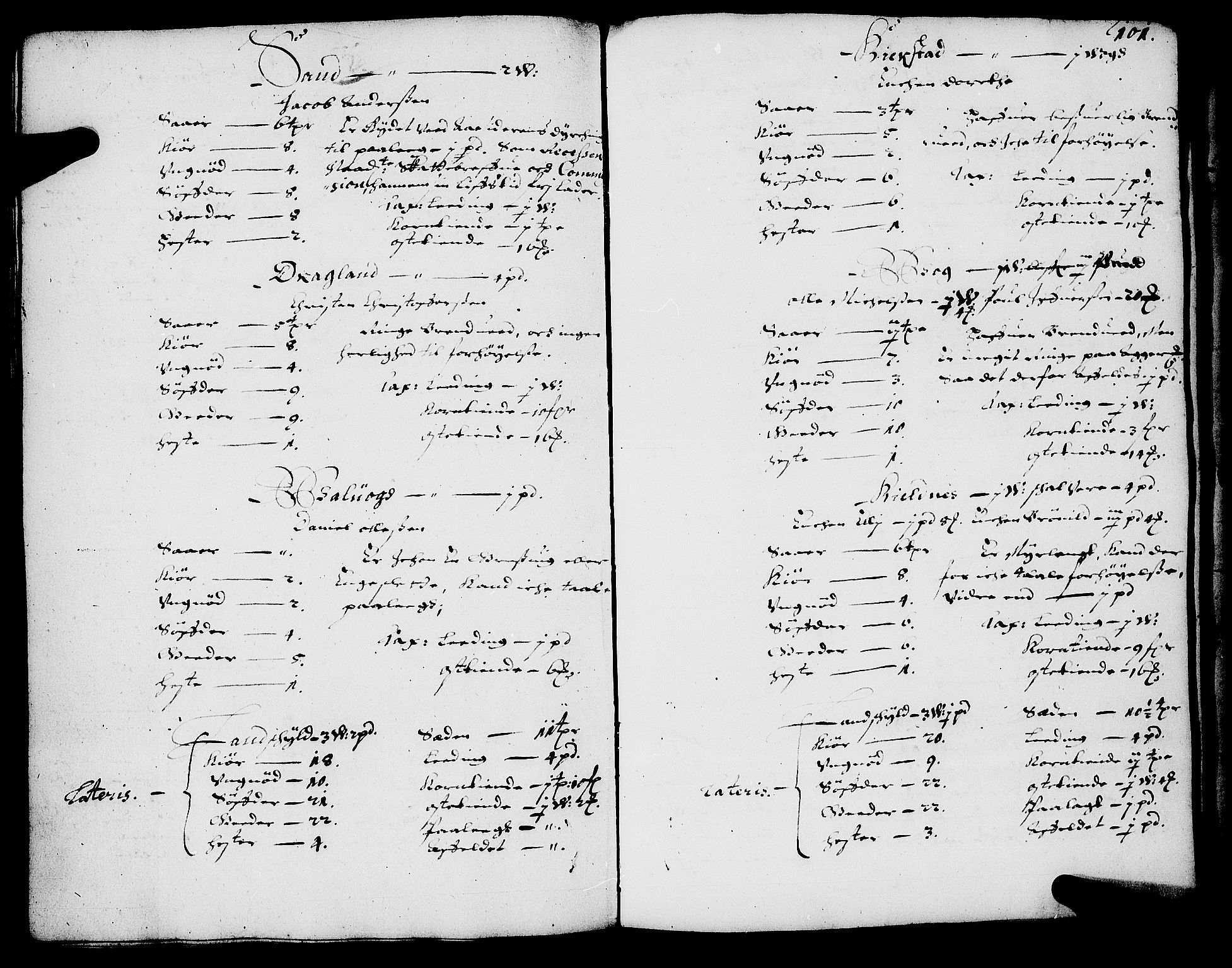 Rentekammeret inntil 1814, Realistisk ordnet avdeling, AV/RA-EA-4070/N/Nb/Nba/L0058: Salten fogderi, 1666-1667, s. 100b-101a