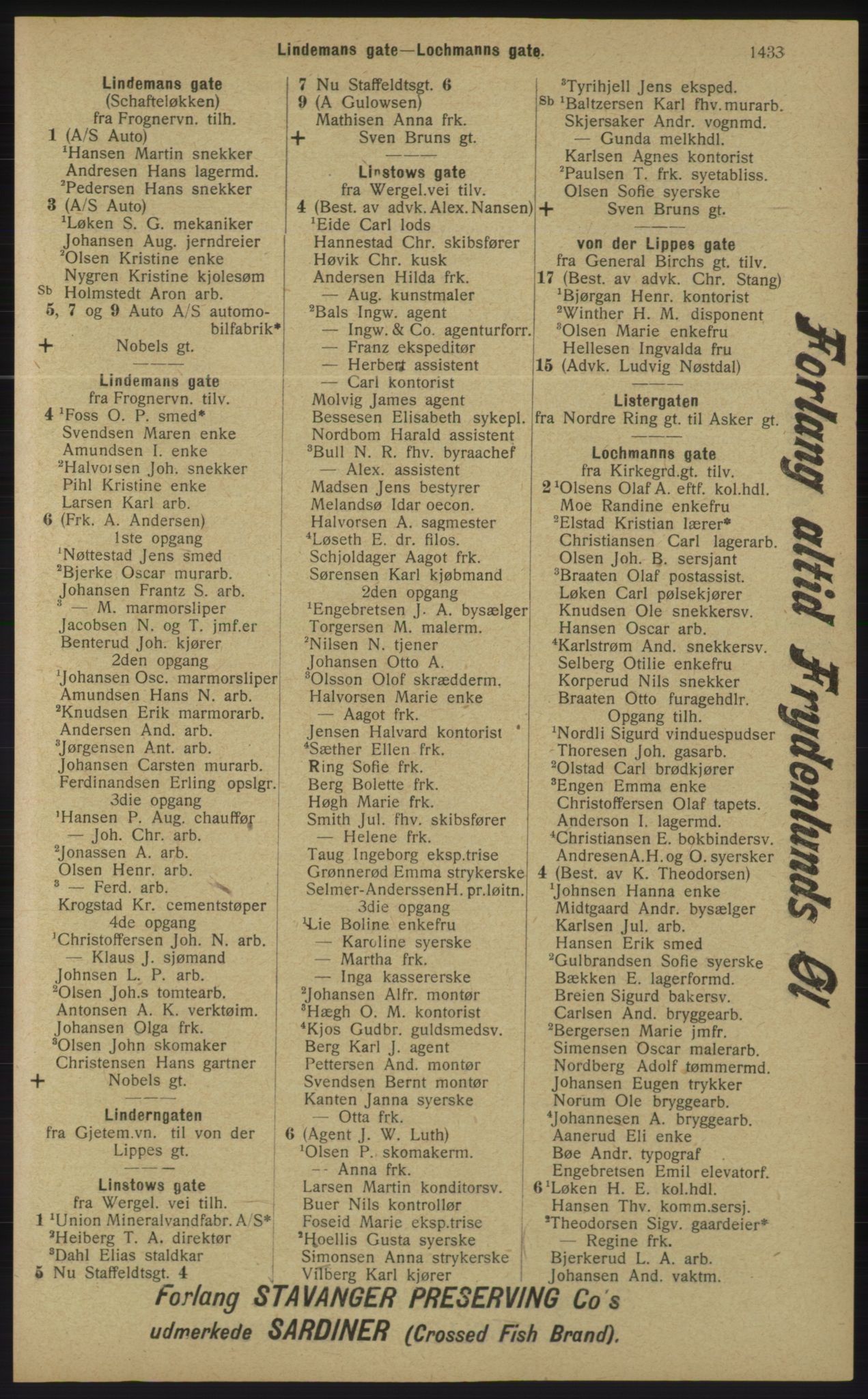 Kristiania/Oslo adressebok, PUBL/-, 1913, s. 1389