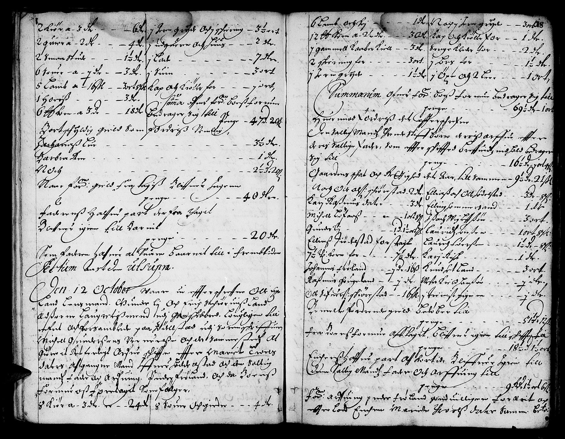Jæren og Dalane sorenskriveri, AV/SAST-A-100306/5/50BA/L0001: SKIFTEPROTOKOLL <KORTREG>, 1666-1672, s. 17b-18a