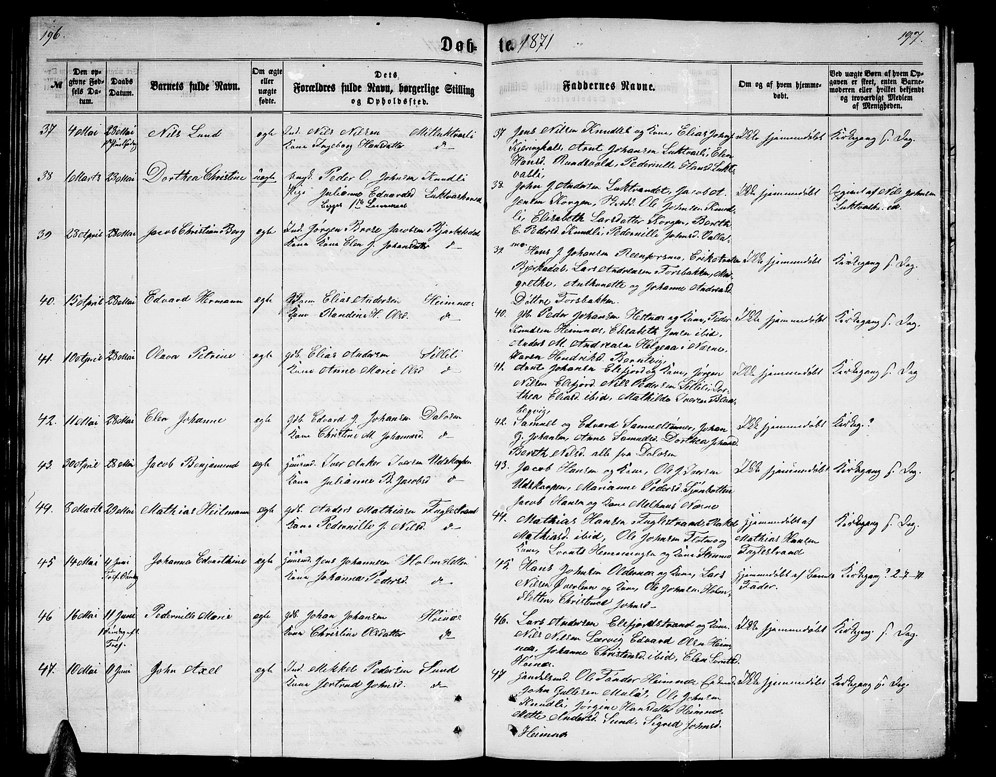 Ministerialprotokoller, klokkerbøker og fødselsregistre - Nordland, AV/SAT-A-1459/825/L0365: Klokkerbok nr. 825C02, 1858-1873, s. 196-197