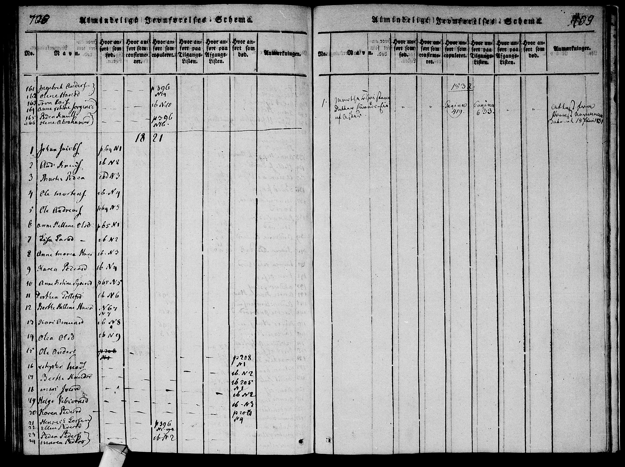 Røyken kirkebøker, SAKO/A-241/F/Fa/L0004: Ministerialbok nr. 4, 1814-1832, s. 708-709