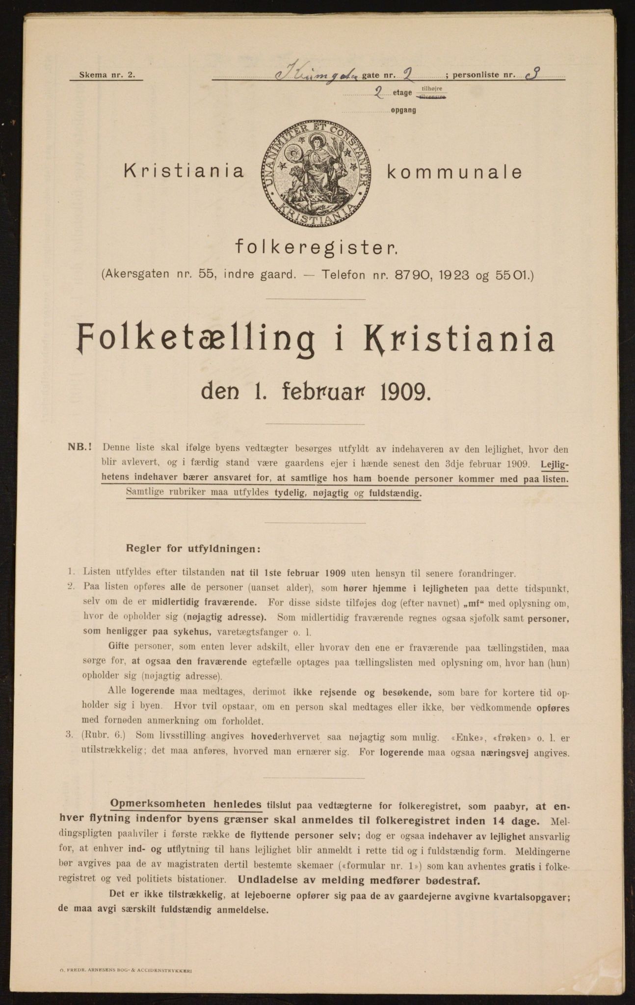 OBA, Kommunal folketelling 1.2.1909 for Kristiania kjøpstad, 1909, s. 50220