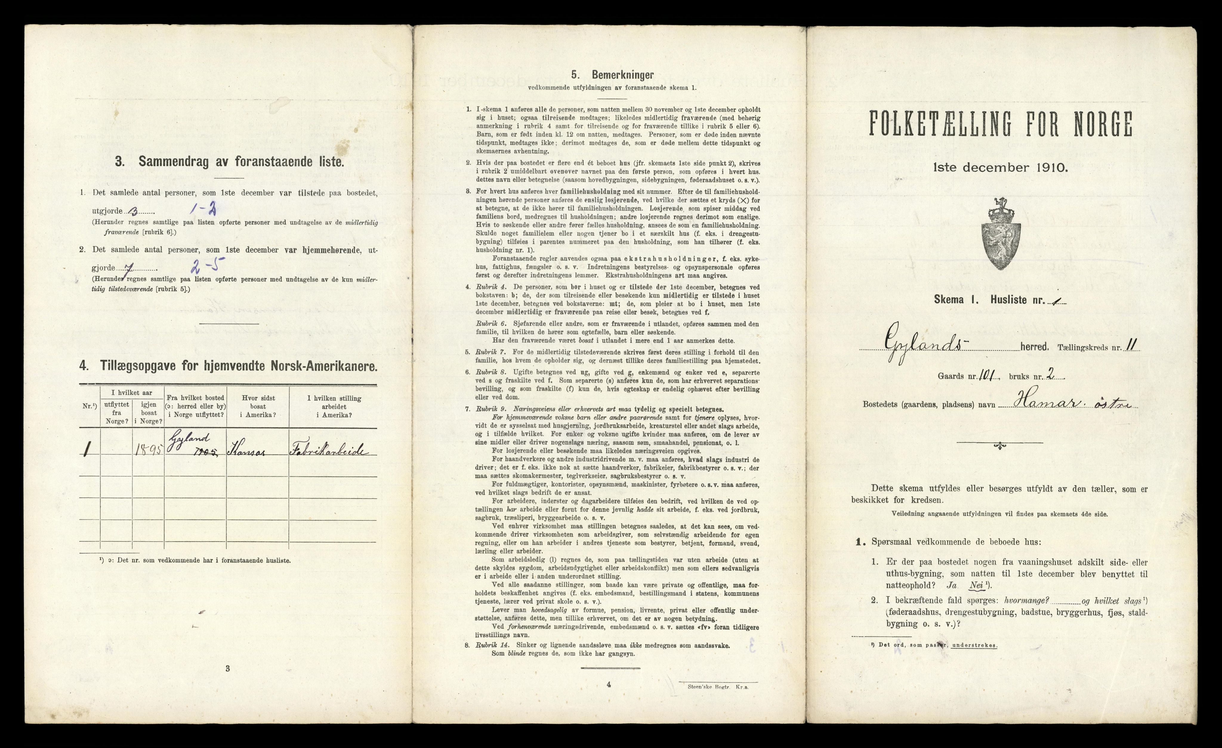 RA, Folketelling 1910 for 1044 Gyland herred, 1910, s. 416