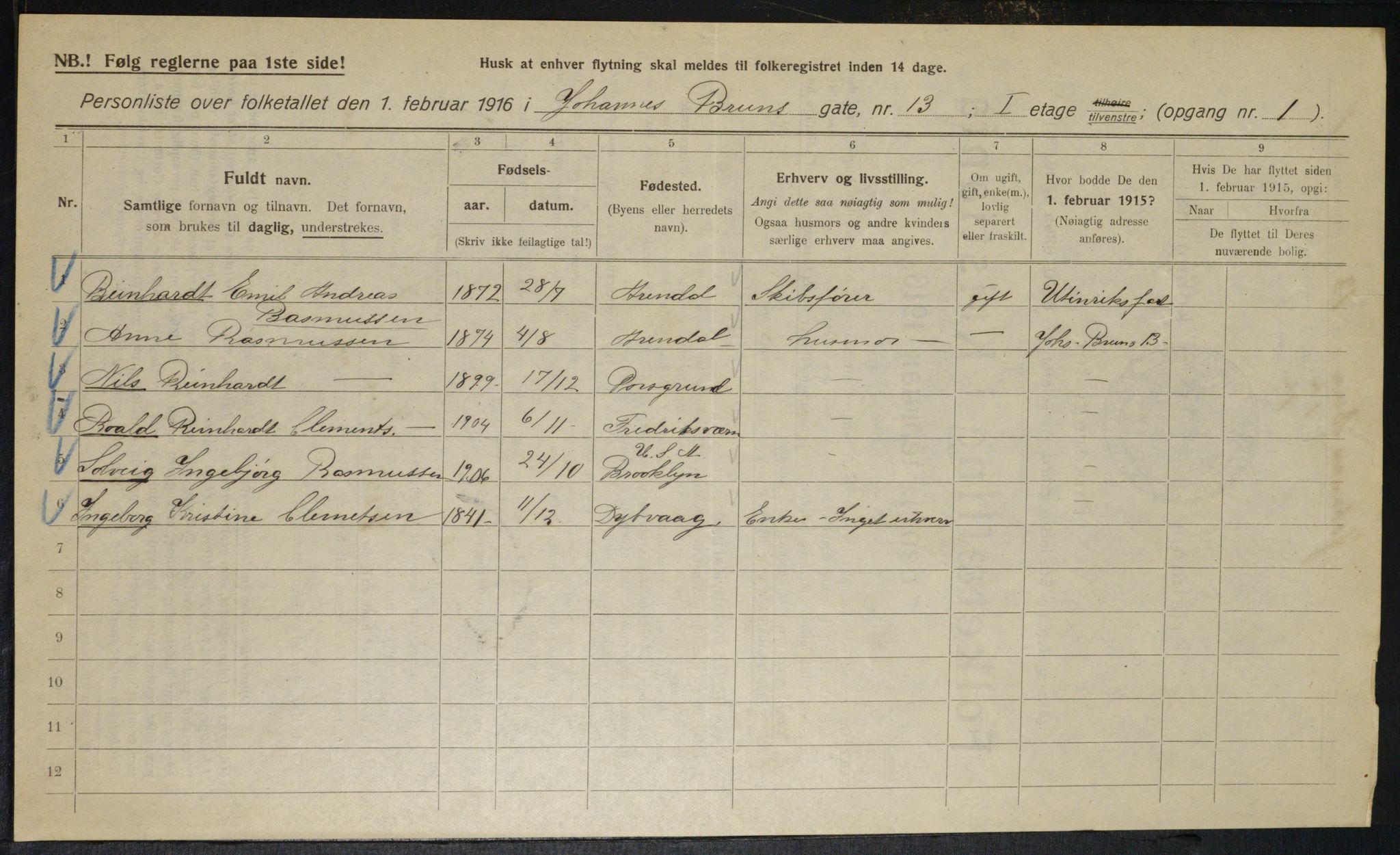 OBA, Kommunal folketelling 1.2.1916 for Kristiania, 1916, s. 48245