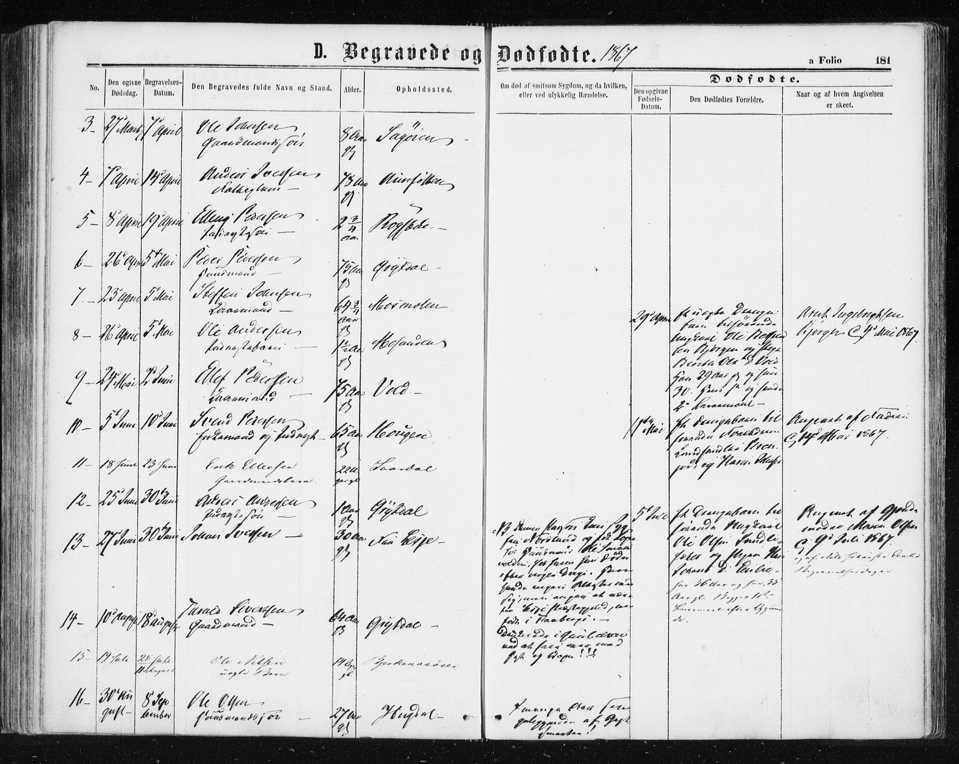 Ministerialprotokoller, klokkerbøker og fødselsregistre - Sør-Trøndelag, AV/SAT-A-1456/687/L1001: Ministerialbok nr. 687A07, 1863-1878, s. 181