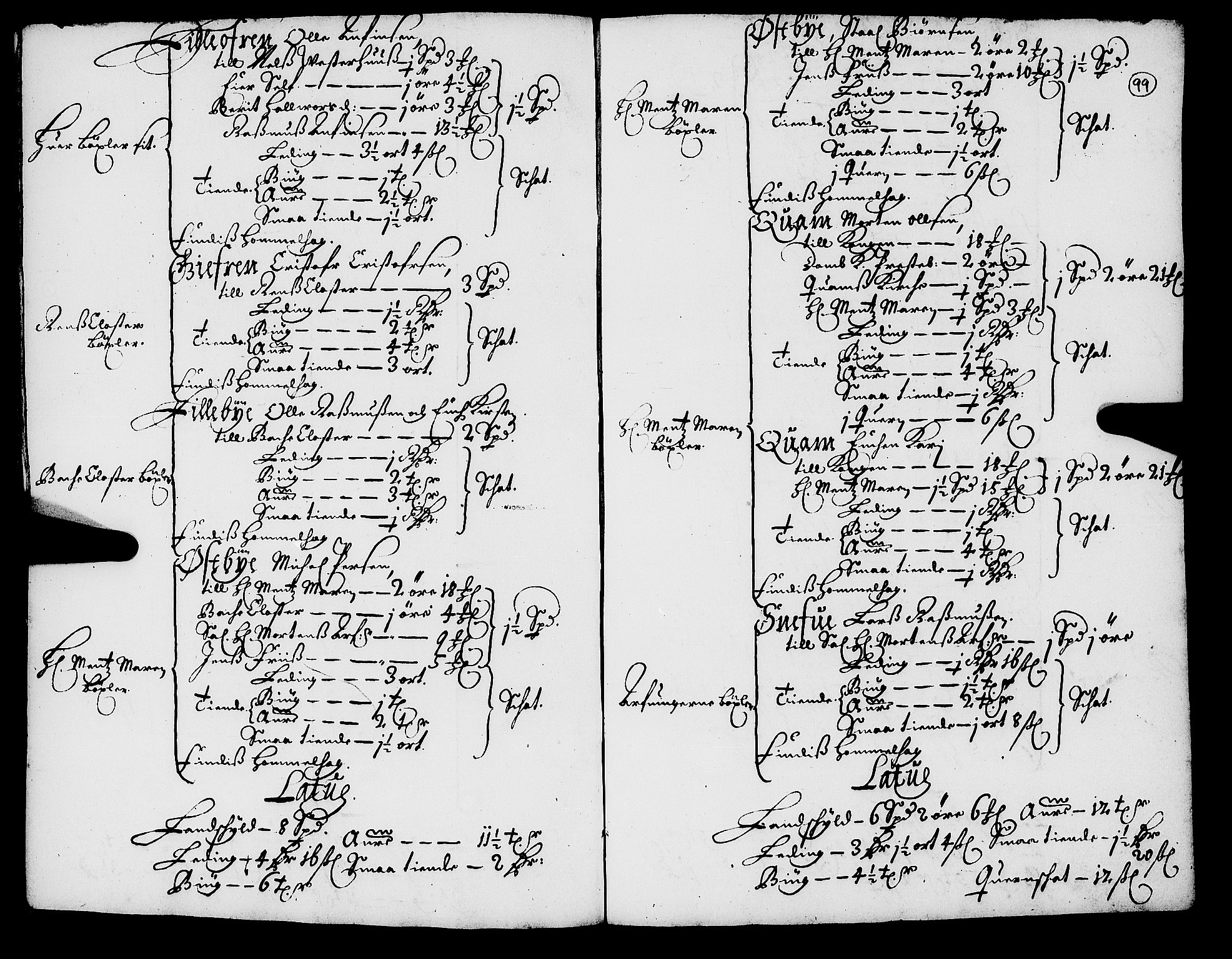 Rentekammeret inntil 1814, Realistisk ordnet avdeling, AV/RA-EA-4070/N/Nb/Nba/L0055: Inderøy len, 1668, s. 98b-99a