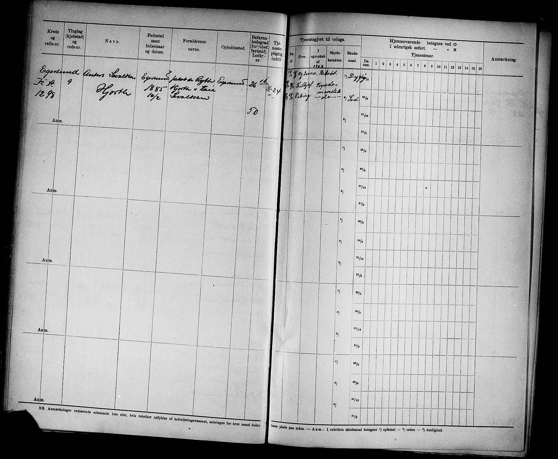 Kristiansand mønstringskrets, AV/SAK-2031-0015/F/Fd/L0010: Rulle sjøvernepliktige, C-10, 1908, s. 23