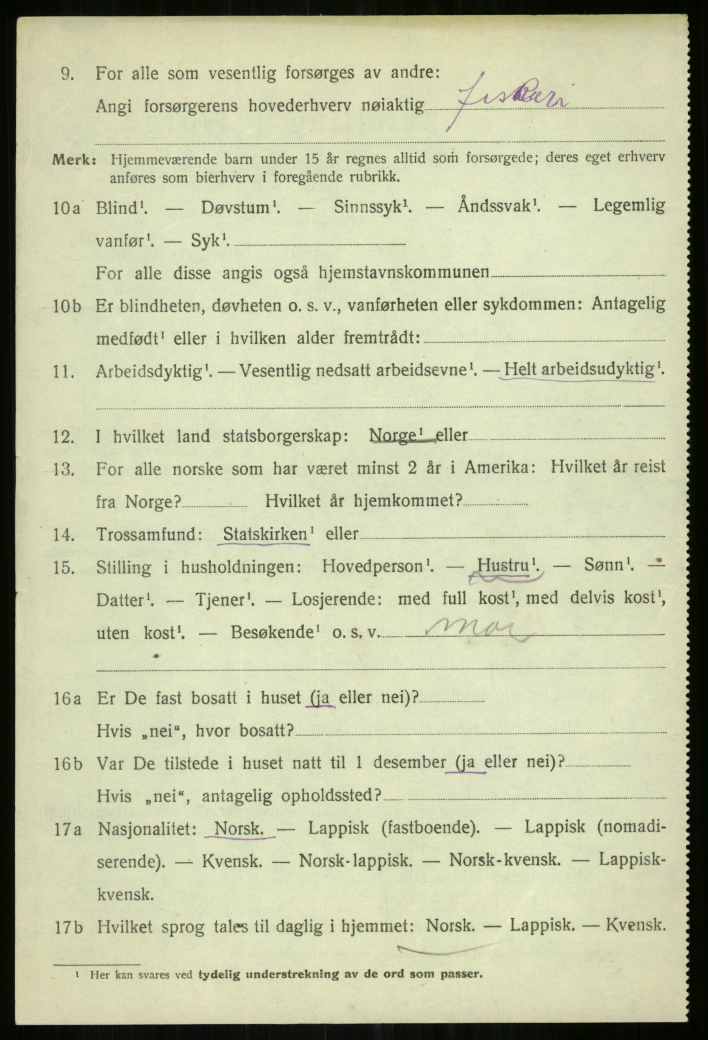 SATØ, Folketelling 1920 for 1935 Helgøy herred, 1920, s. 3528