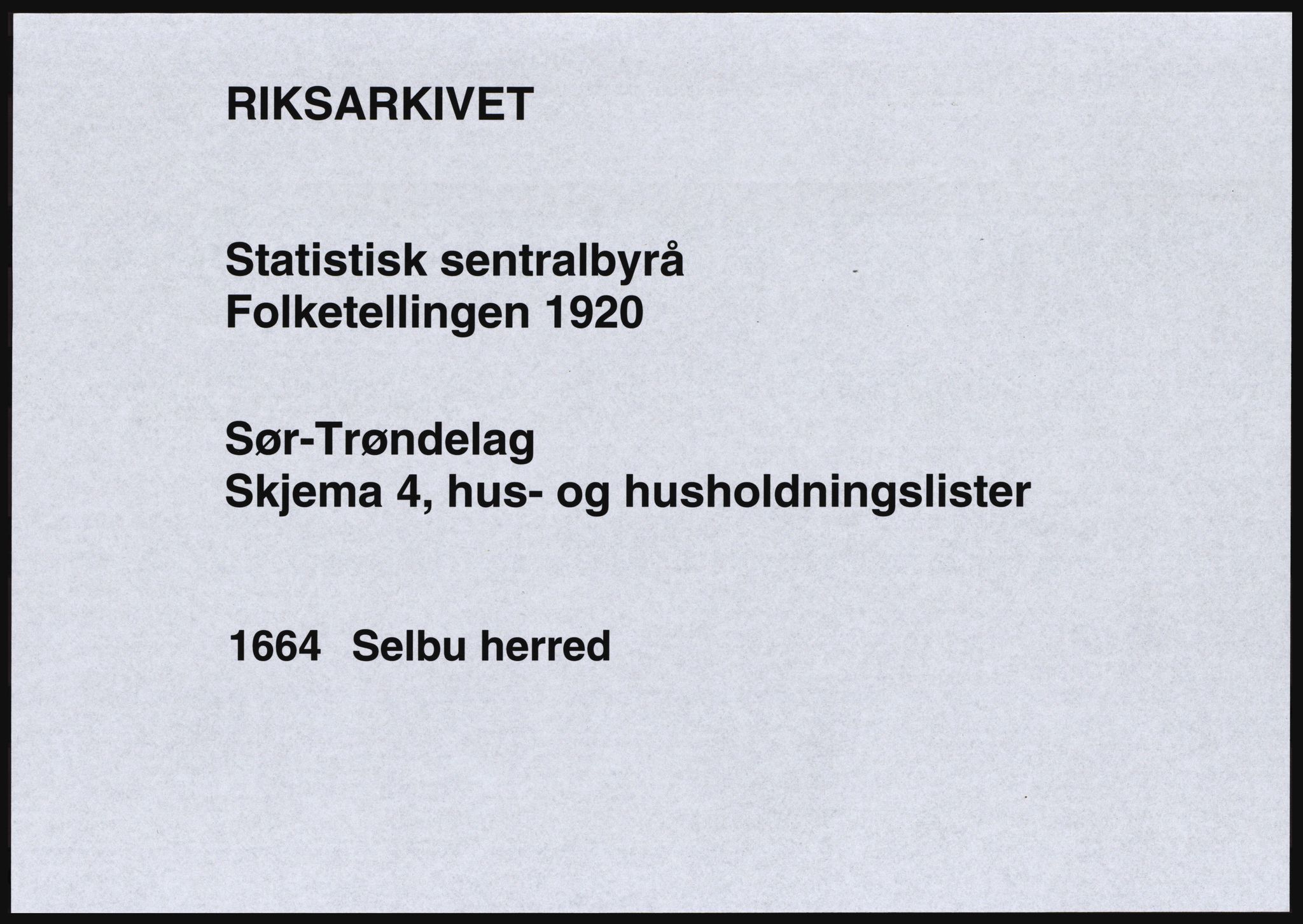 SAT, Folketelling 1920 for 1664 Selbu herred, 1920, s. 68