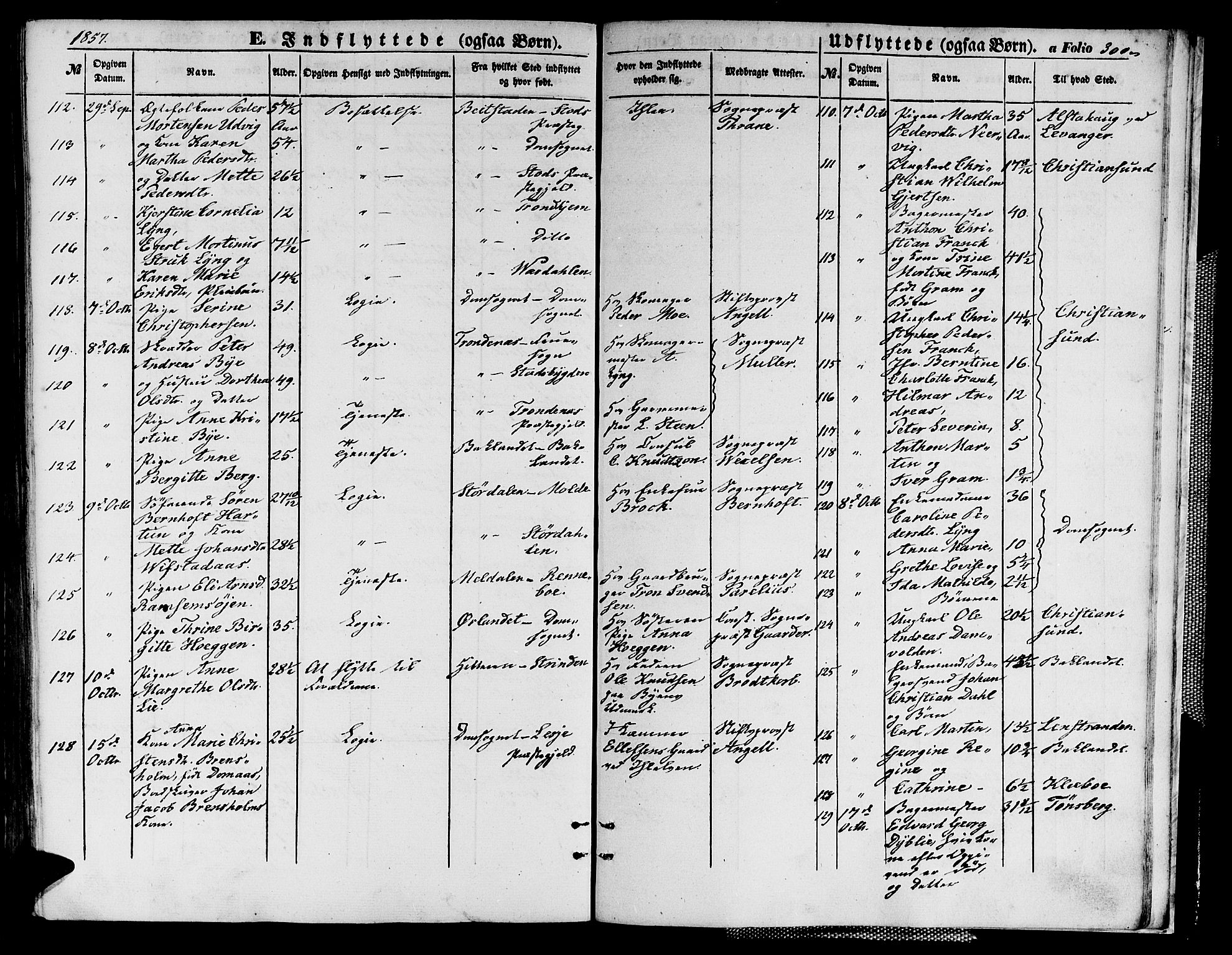 Ministerialprotokoller, klokkerbøker og fødselsregistre - Sør-Trøndelag, SAT/A-1456/602/L0138: Klokkerbok nr. 602C06, 1853-1858, s. 300