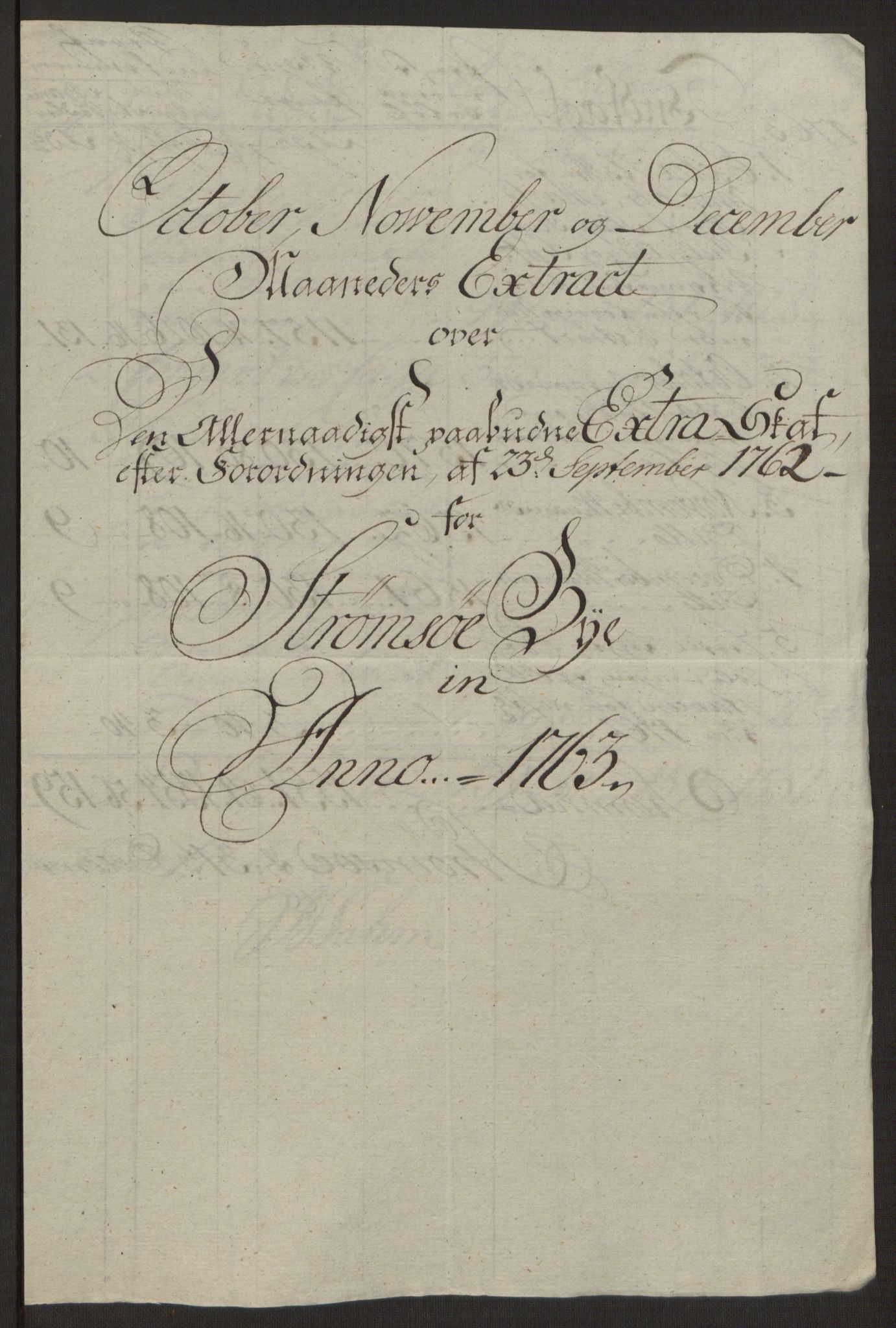 Rentekammeret inntil 1814, Reviderte regnskaper, Byregnskaper, AV/RA-EA-4066/R/Rg/L0144/0001: [G4] Kontribusjonsregnskap / Ekstraskatt, 1762-1767, s. 185