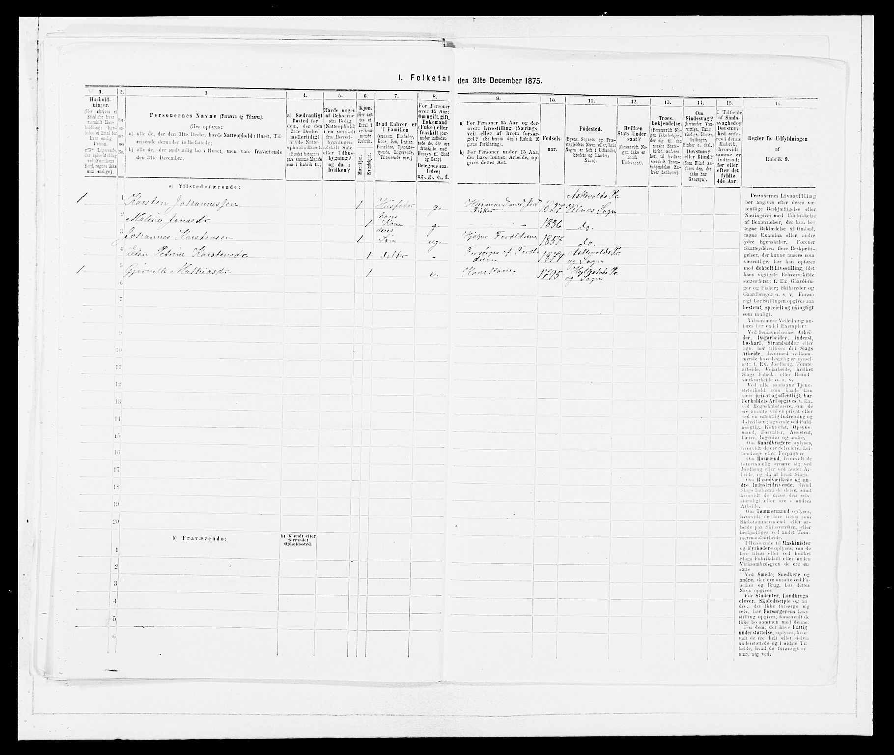 SAB, Folketelling 1875 for 1428P Askvoll prestegjeld, 1875, s. 492