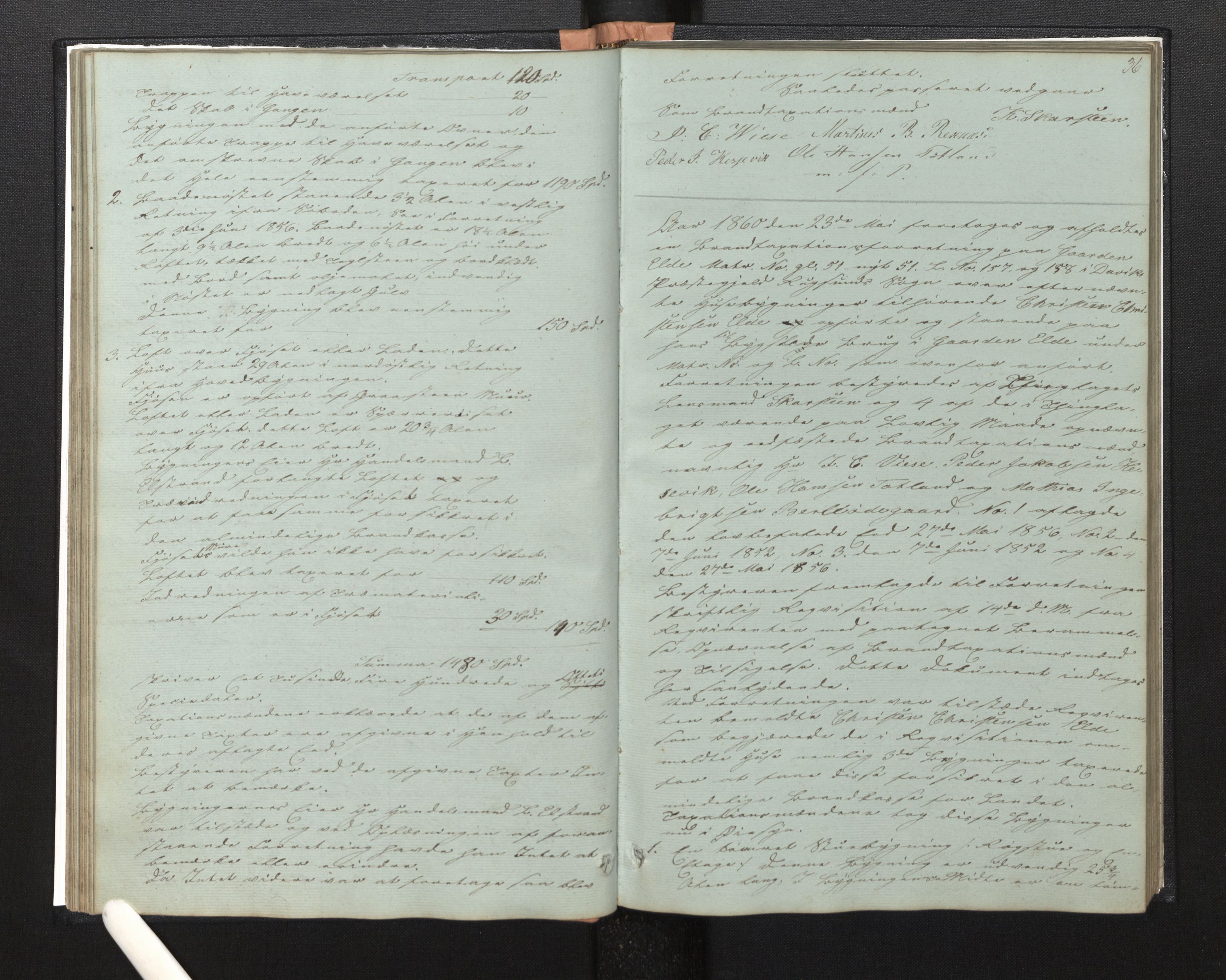 Lensmannen i Davik, AV/SAB-A-26801/0012/L0001: Branntakstprotokoll, 1846-1880, s. 35b-36a