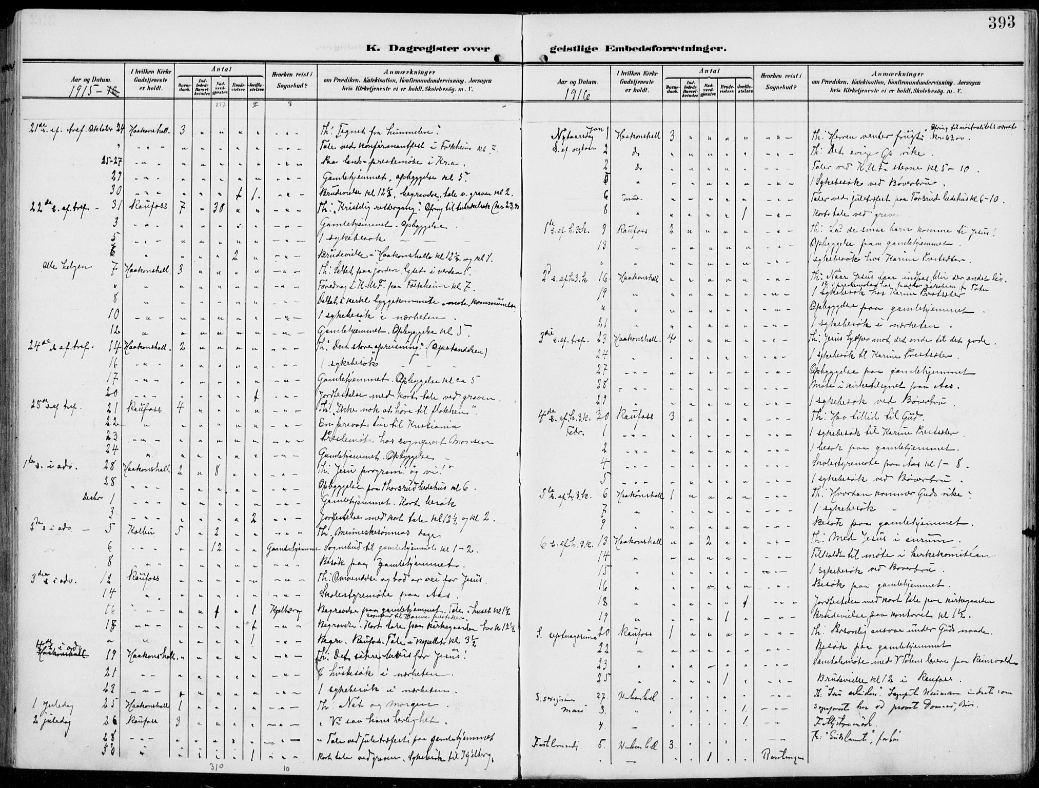 Vestre Toten prestekontor, AV/SAH-PREST-108/H/Ha/Haa/L0014: Ministerialbok nr. 14, 1907-1920, s. 393