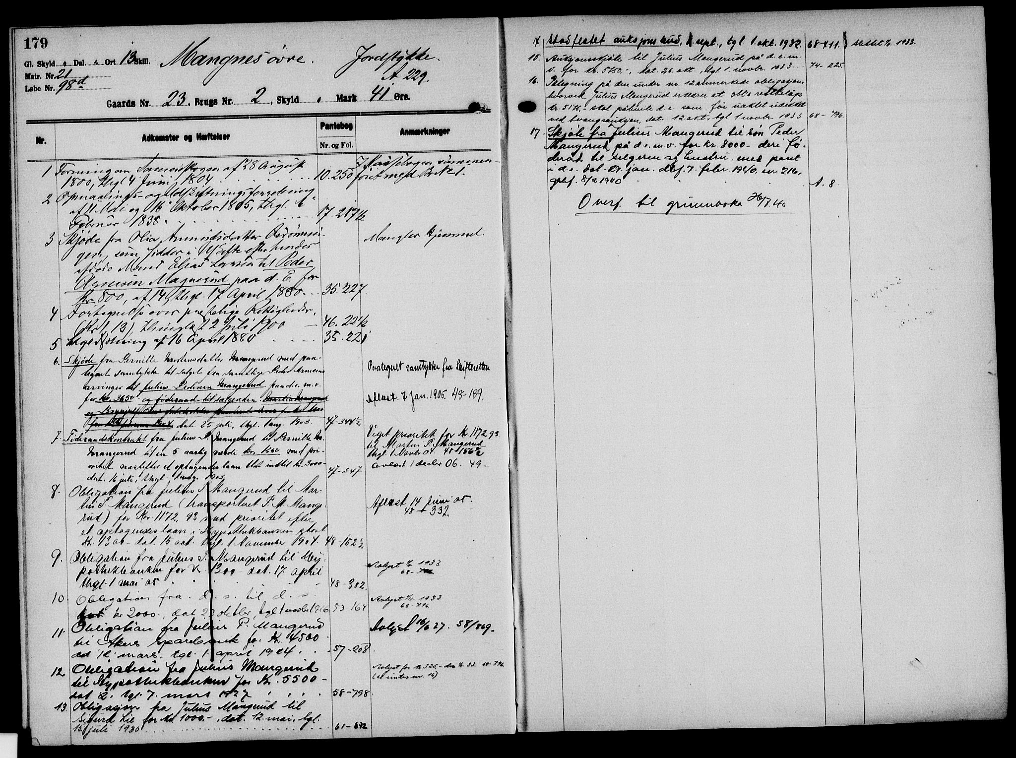 Solør tingrett, AV/SAH-TING-008/H/Ha/Hak/L0002: Panteregister nr. II, 1900-1935, s. 179