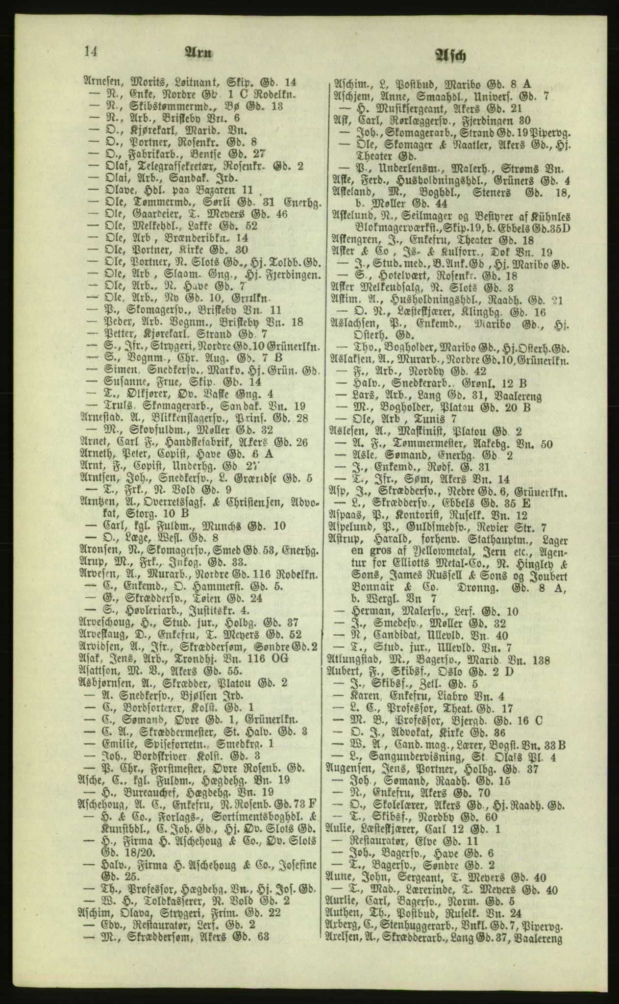 Kristiania/Oslo adressebok, PUBL/-, 1879, s. 14