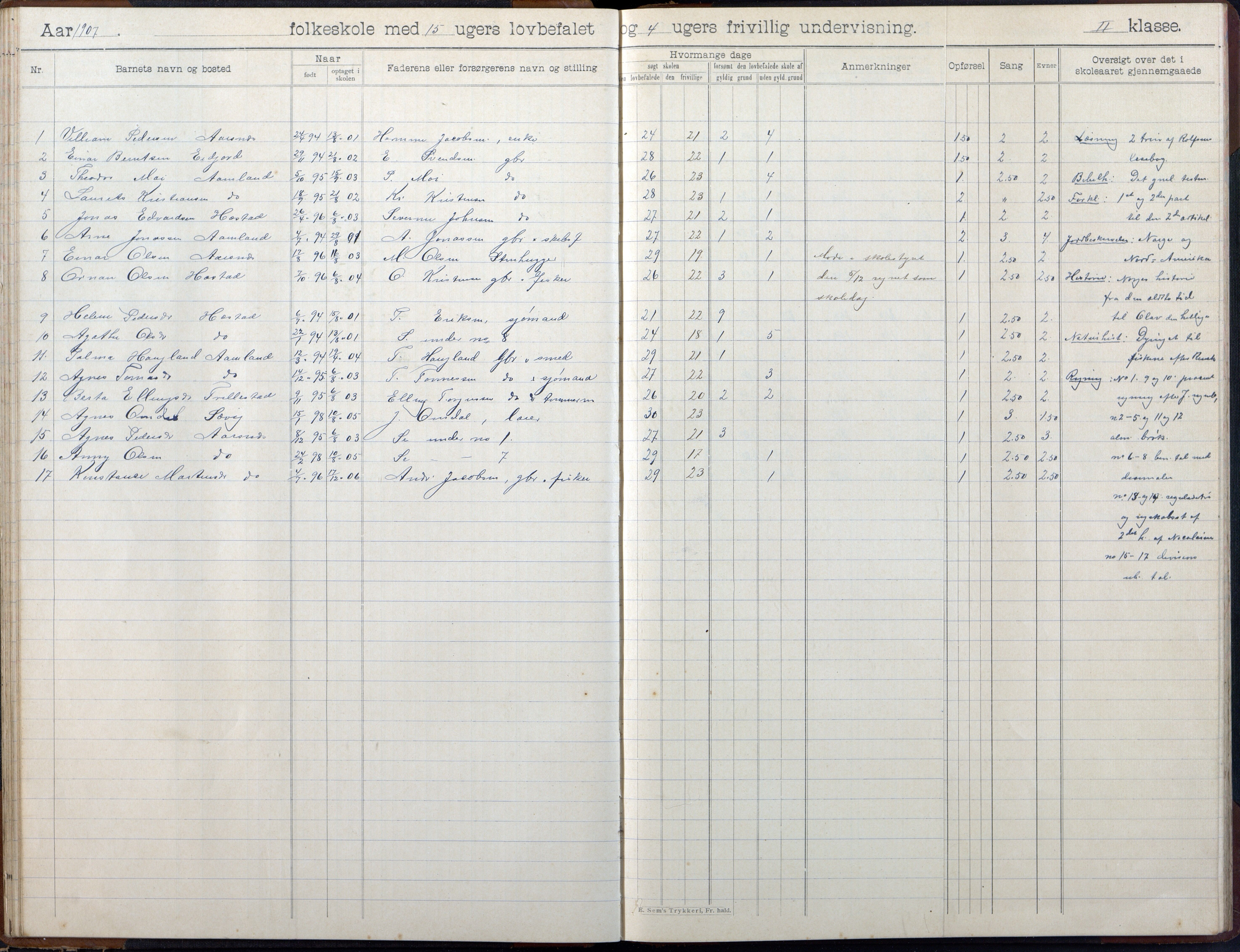 Høvåg kommune, AAKS/KA0927-PK/2/2/L0055: Kvåse, Sevik, Hæstad og Ytre Årsnes - Skoleprotokoll (Sevik), 1903-1914