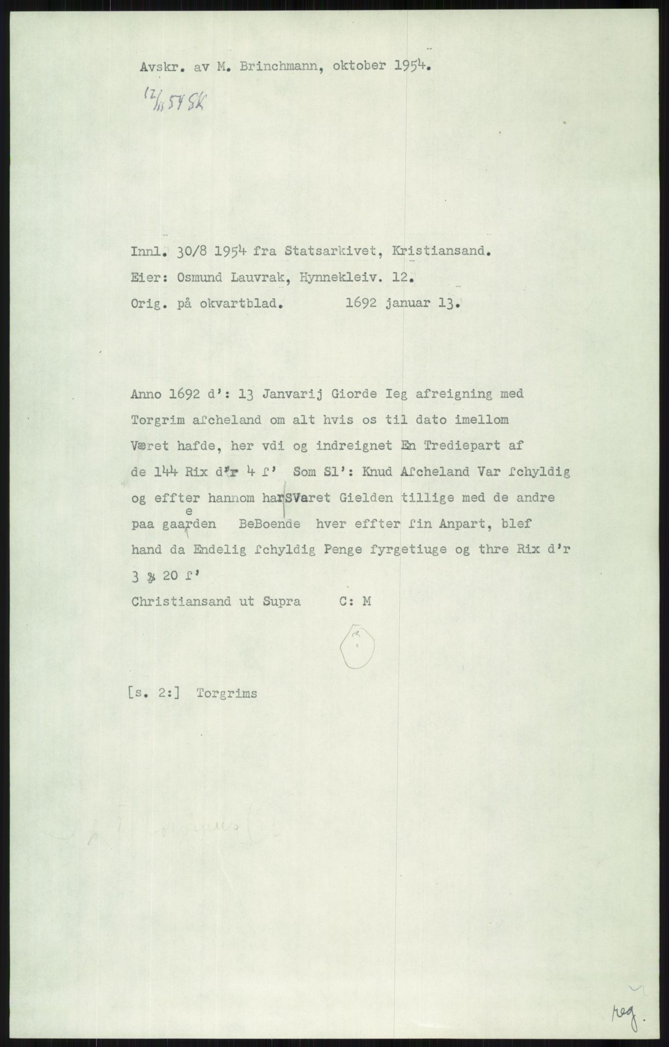 Samlinger til kildeutgivelse, Diplomavskriftsamlingen, RA/EA-4053/H/Ha, s. 3108