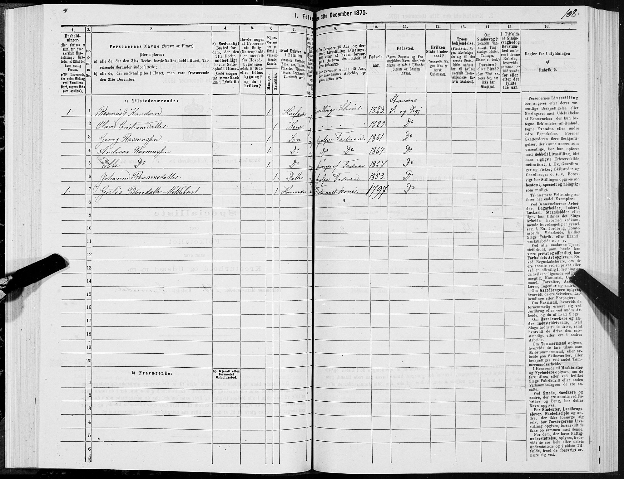 SAT, Folketelling 1875 for 1525P Stranda prestegjeld, 1875, s. 2108