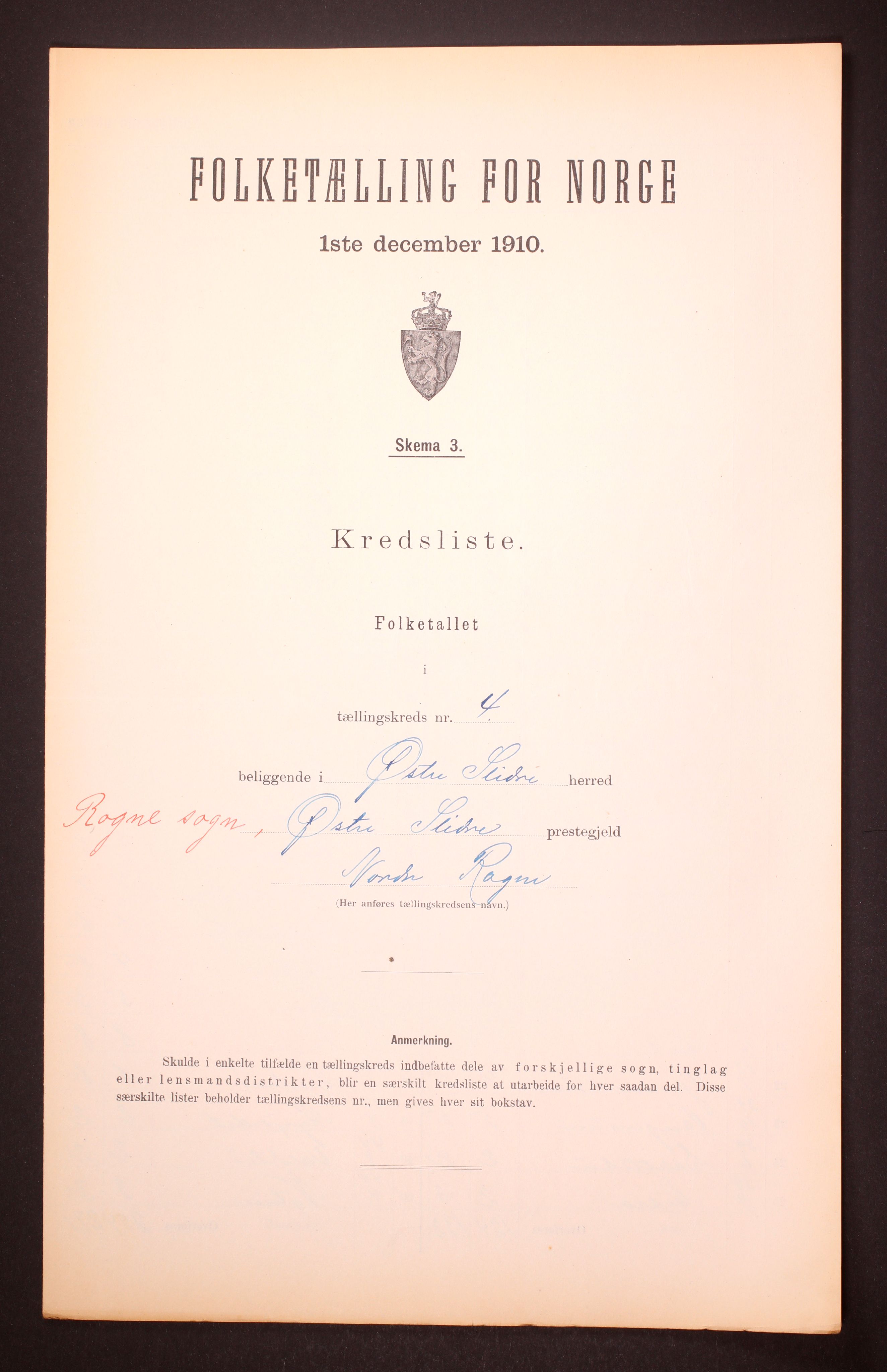 RA, Folketelling 1910 for 0544 Øystre Slidre herred, 1910, s. 13