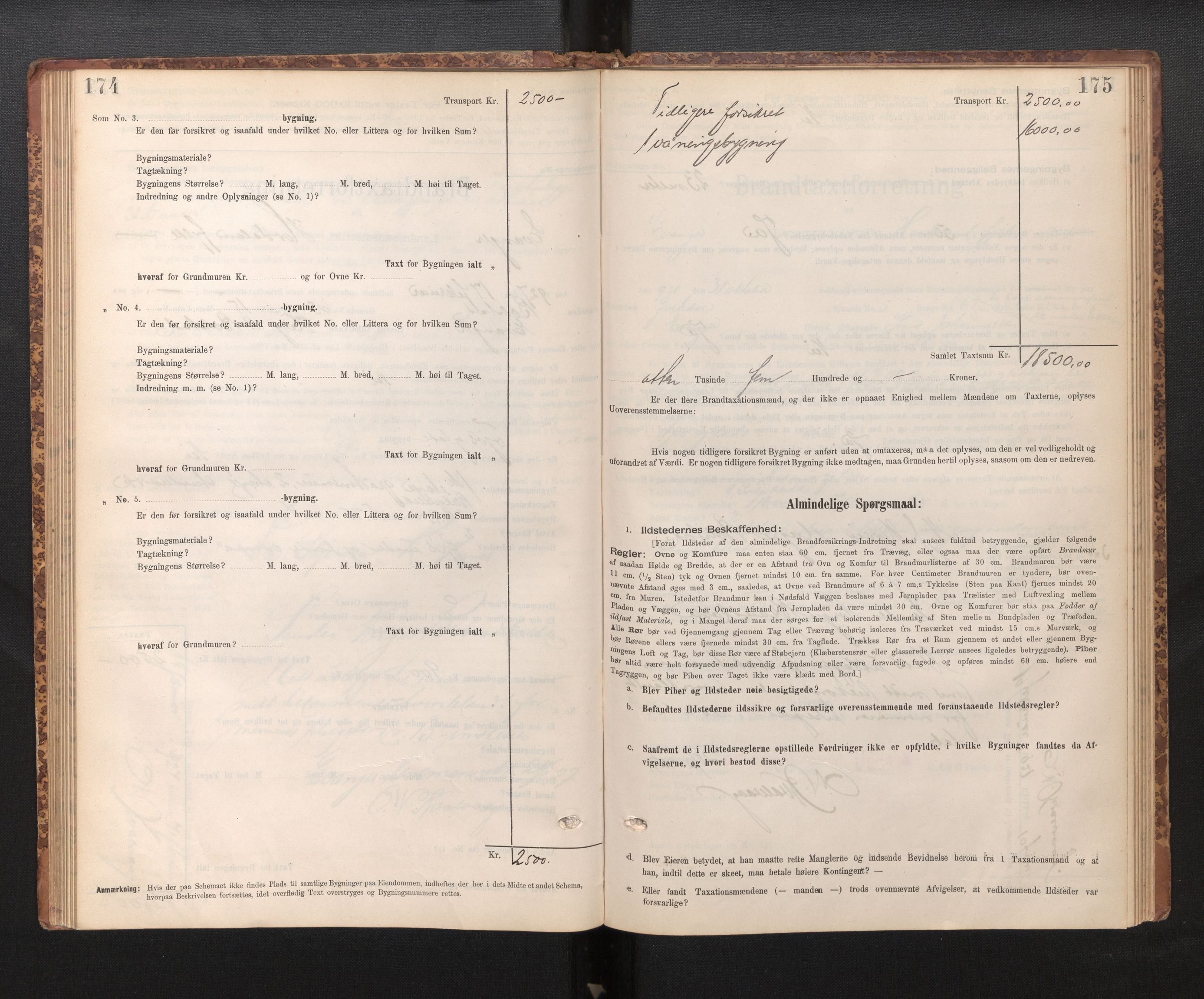 Lensmannen i Evanger, SAB/A-31701/0012/L0005: Branntakstprotokoll, skjematakst, 1895-1935, s. 174-175