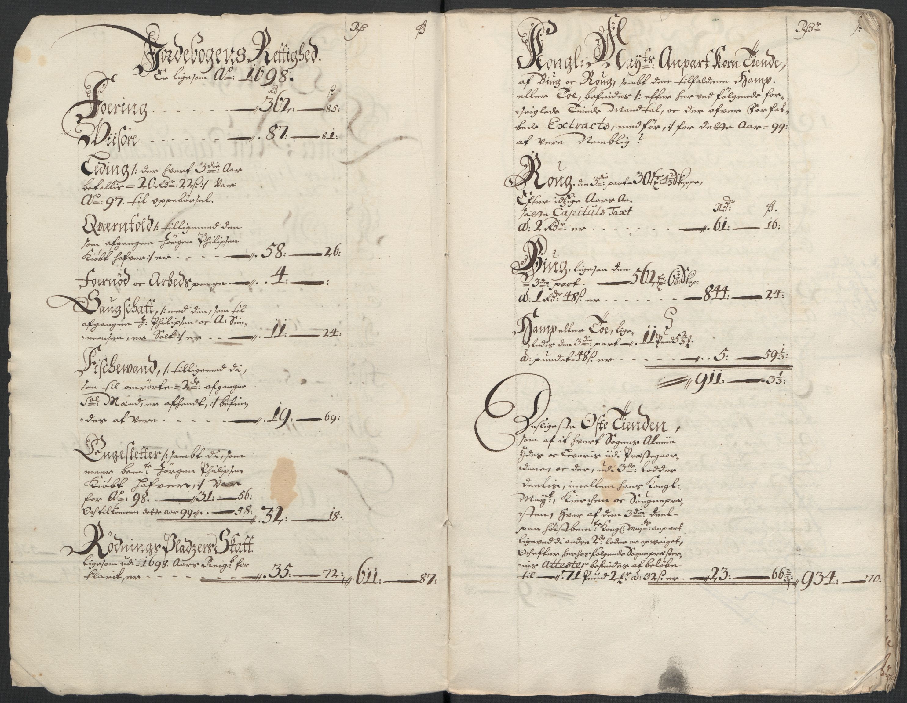 Rentekammeret inntil 1814, Reviderte regnskaper, Fogderegnskap, RA/EA-4092/R17/L1172: Fogderegnskap Gudbrandsdal, 1699, s. 5