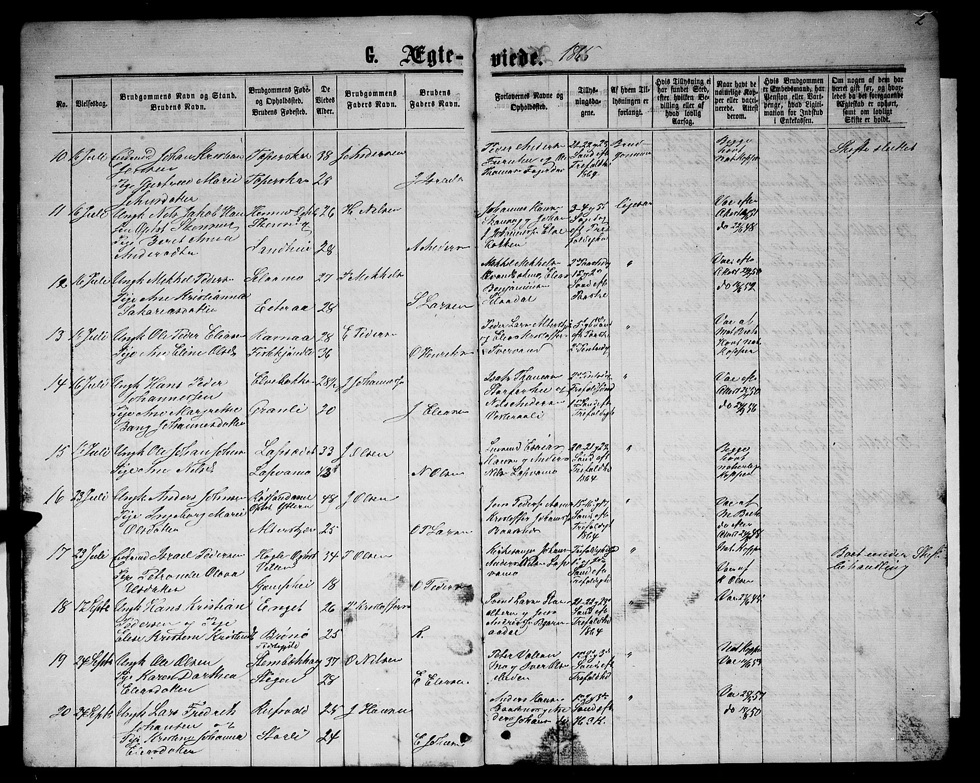 Ministerialprotokoller, klokkerbøker og fødselsregistre - Nordland, AV/SAT-A-1459/827/L0417: Klokkerbok nr. 827C06, 1864-1886, s. 2