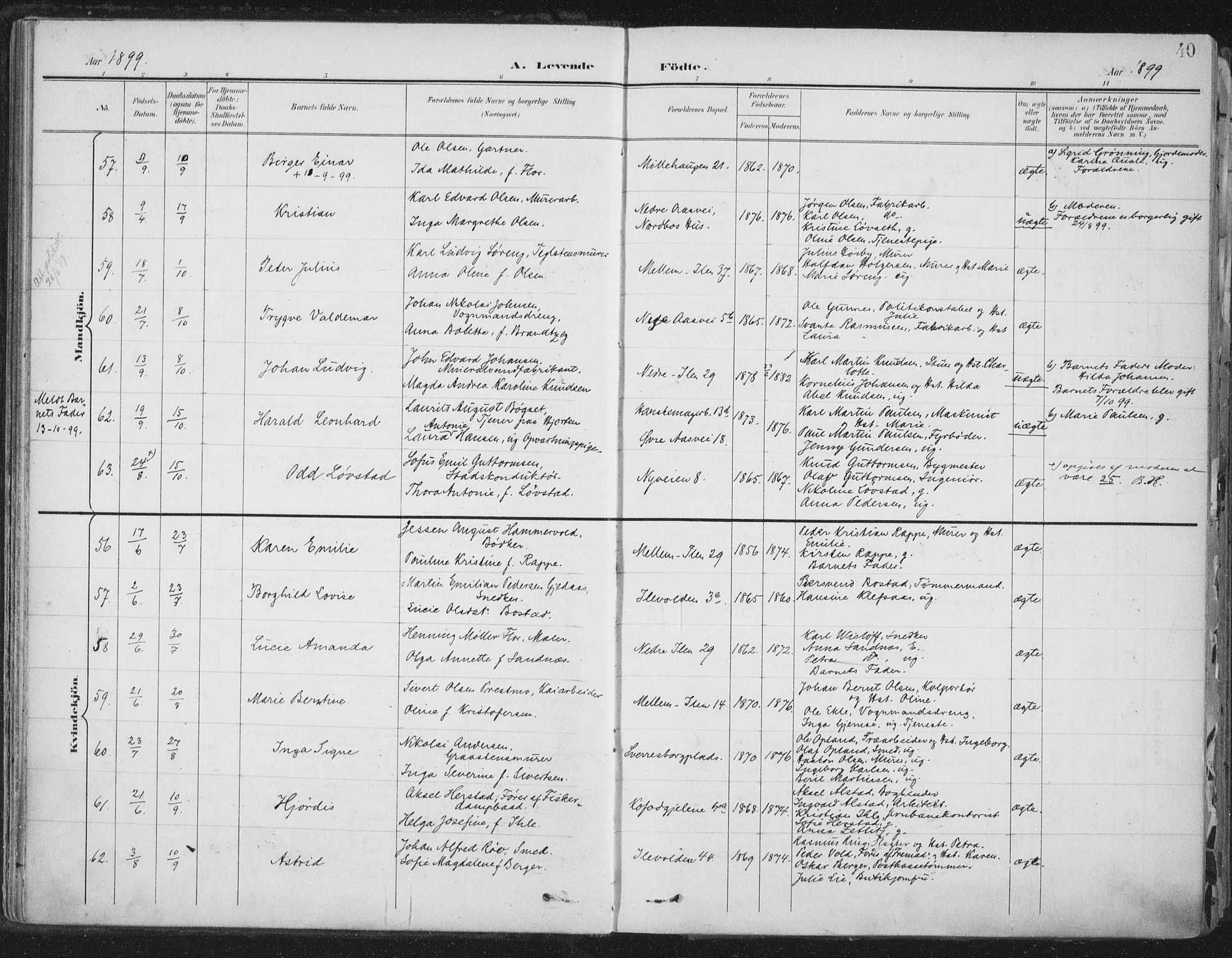 Ministerialprotokoller, klokkerbøker og fødselsregistre - Sør-Trøndelag, AV/SAT-A-1456/603/L0167: Ministerialbok nr. 603A06, 1896-1932, s. 40