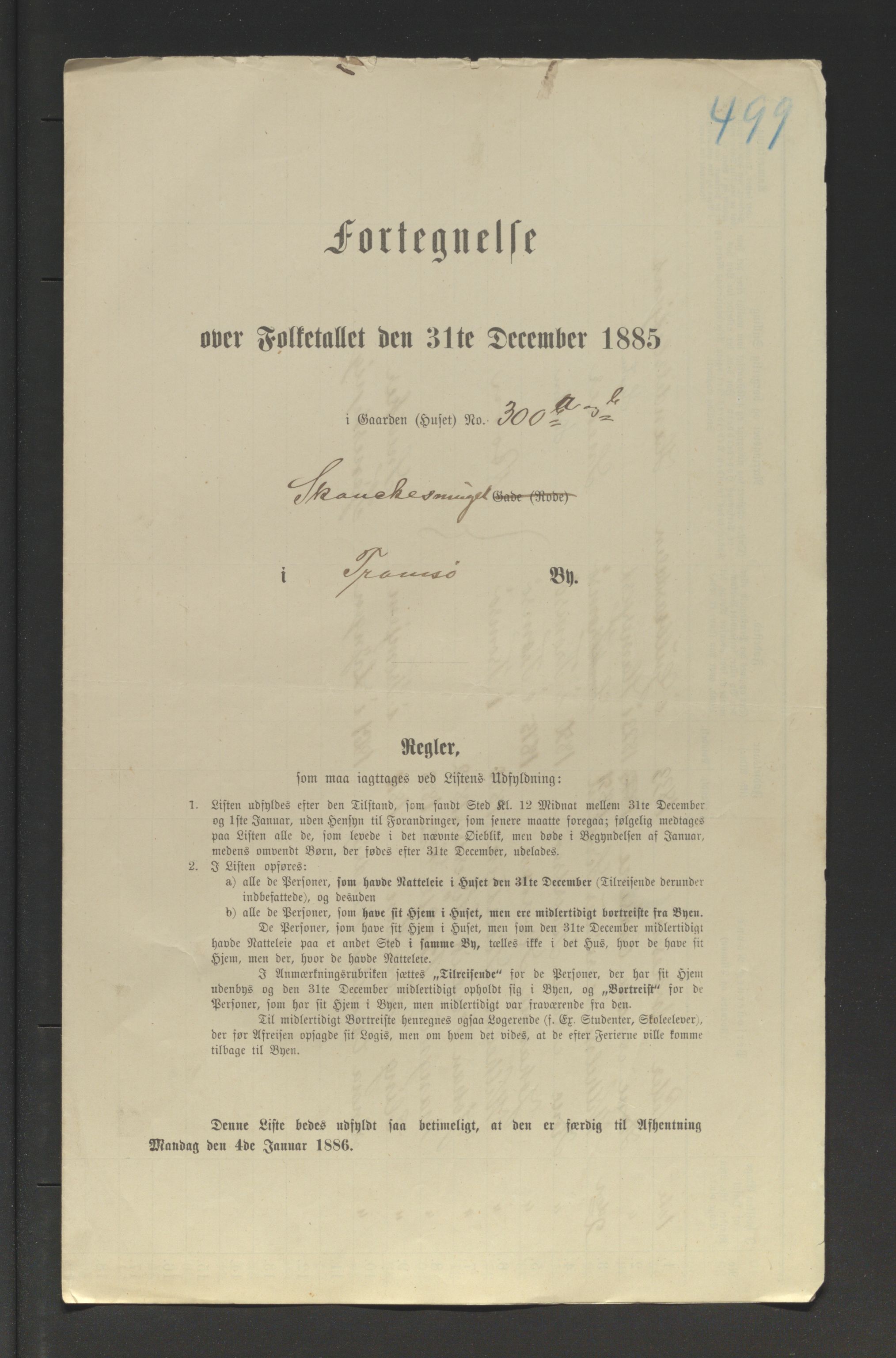 SATØ, Folketelling 1885 for 1902 Tromsø kjøpstad, 1885, s. 499a