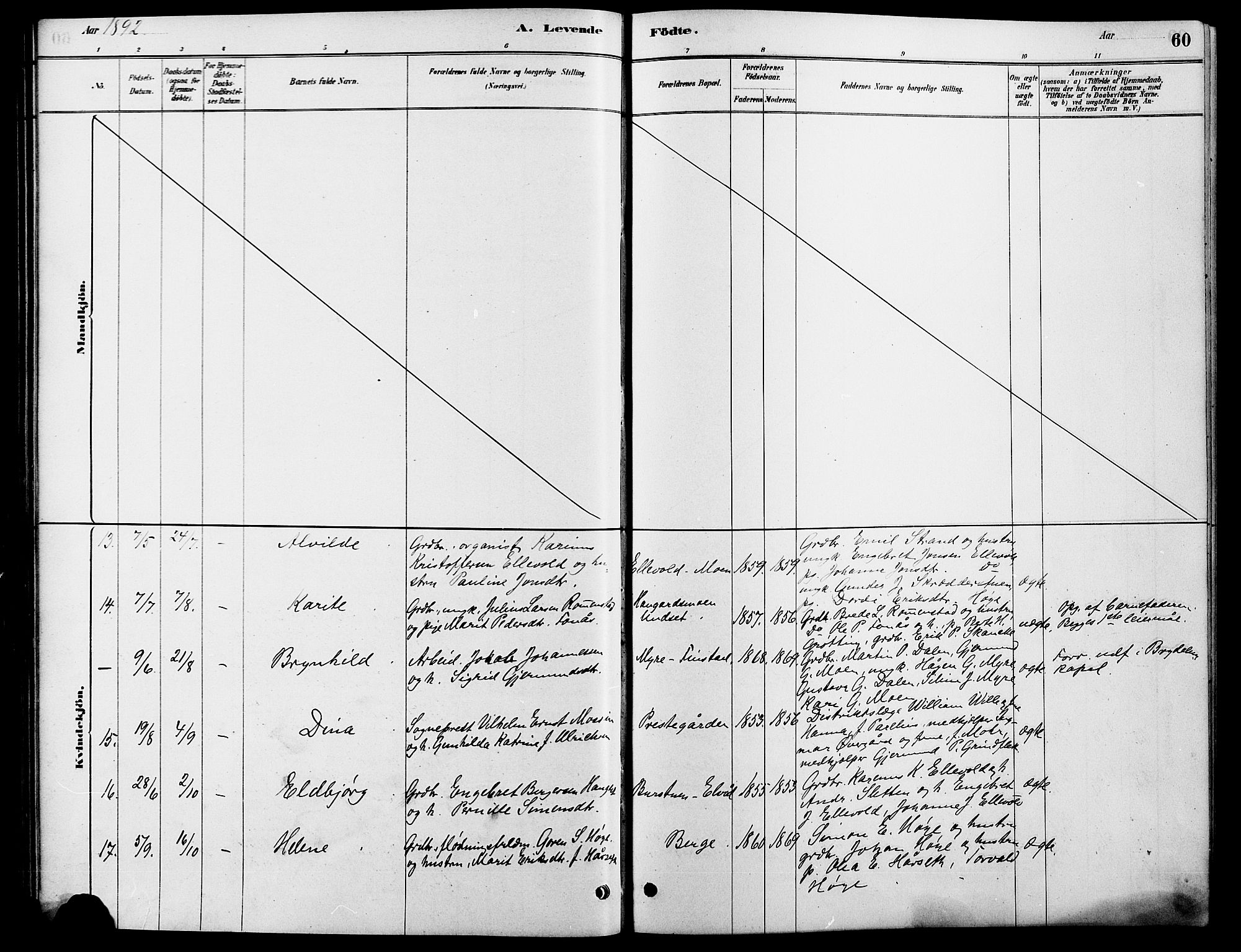 Rendalen prestekontor, SAH/PREST-054/H/Ha/Hab/L0003: Klokkerbok nr. 3, 1879-1904, s. 60