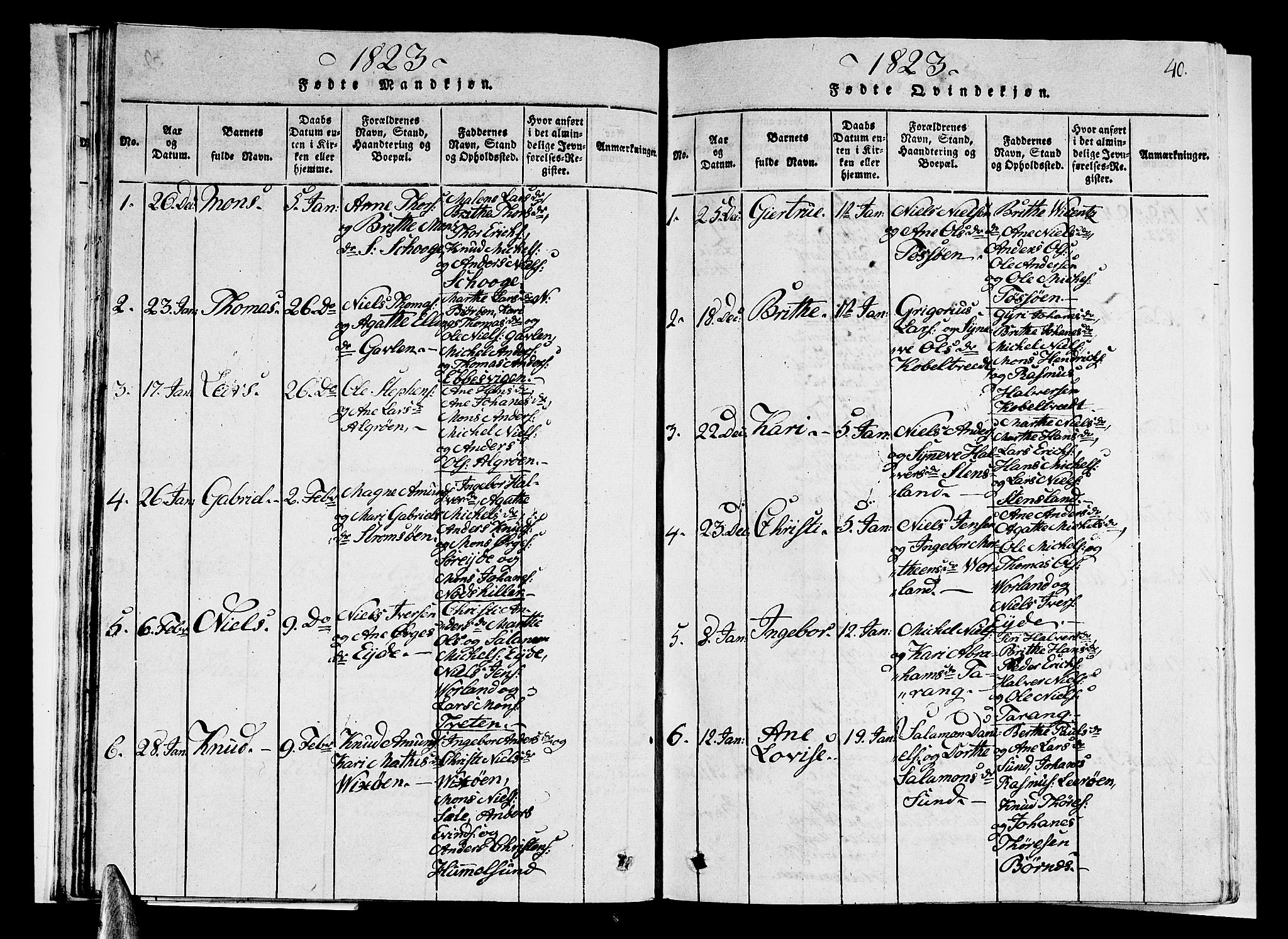 Sund sokneprestembete, AV/SAB-A-99930: Klokkerbok nr. A 1, 1816-1827, s. 40