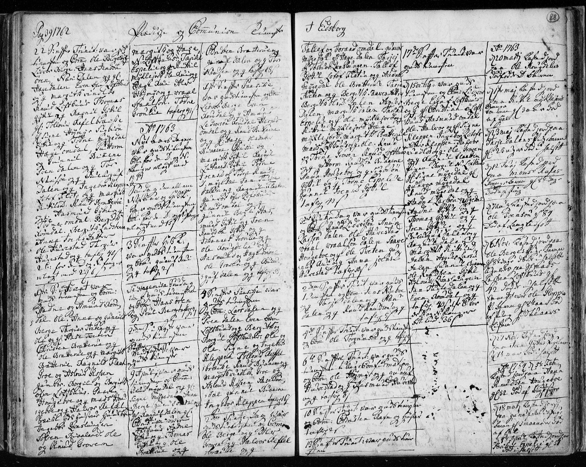 Lårdal kirkebøker, AV/SAKO-A-284/F/Fa/L0003: Ministerialbok nr. I 3, 1754-1790, s. 88