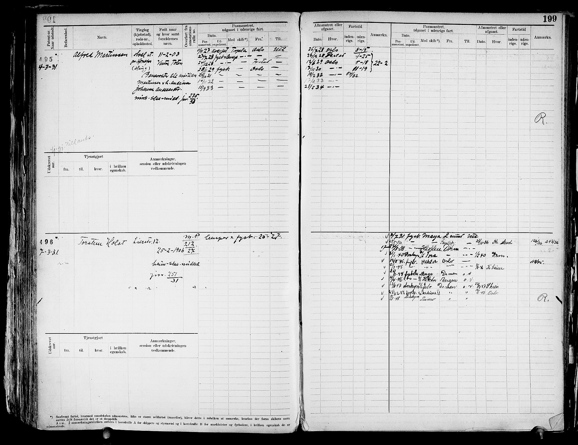 Drammen innrulleringsdistrikt, SAKO/A-781/F/Fd/L0003: Maskinist- og fyrbøterrulle, 1904-1948, s. 206