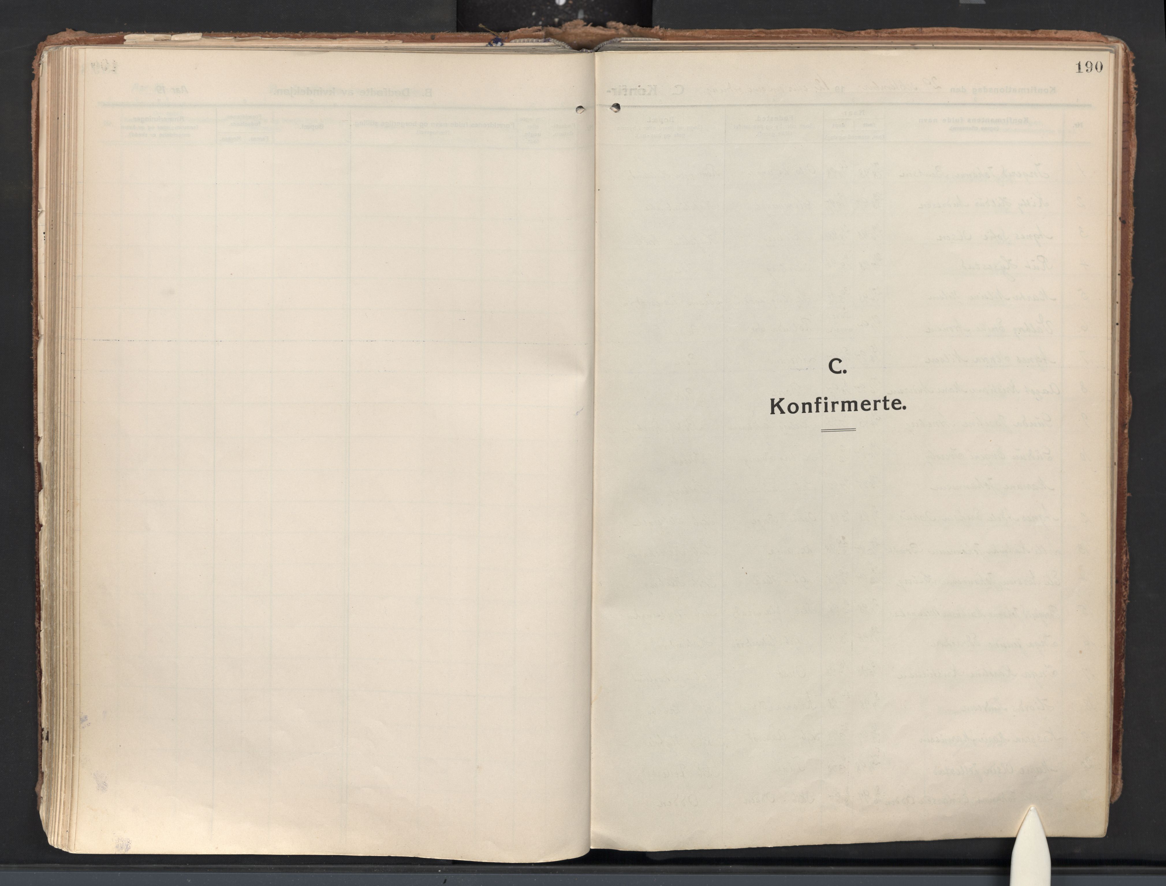 Skjeberg prestekontor Kirkebøker, SAO/A-10923/F/Fa/L0011: Ministerialbok nr. I 11, 1912-1939, s. 190
