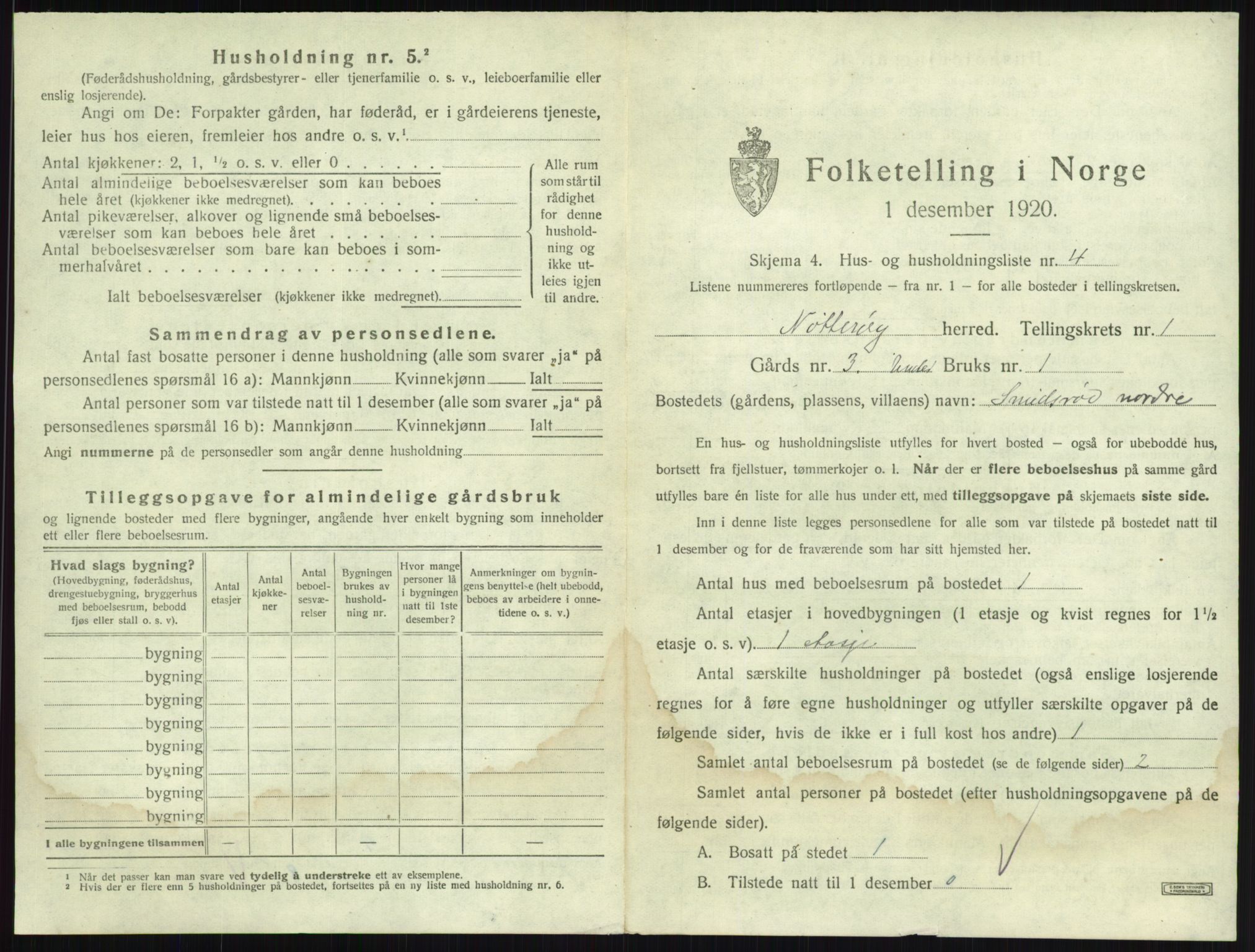 SAKO, Folketelling 1920 for 0722 Nøtterøy herred, 1920, s. 74