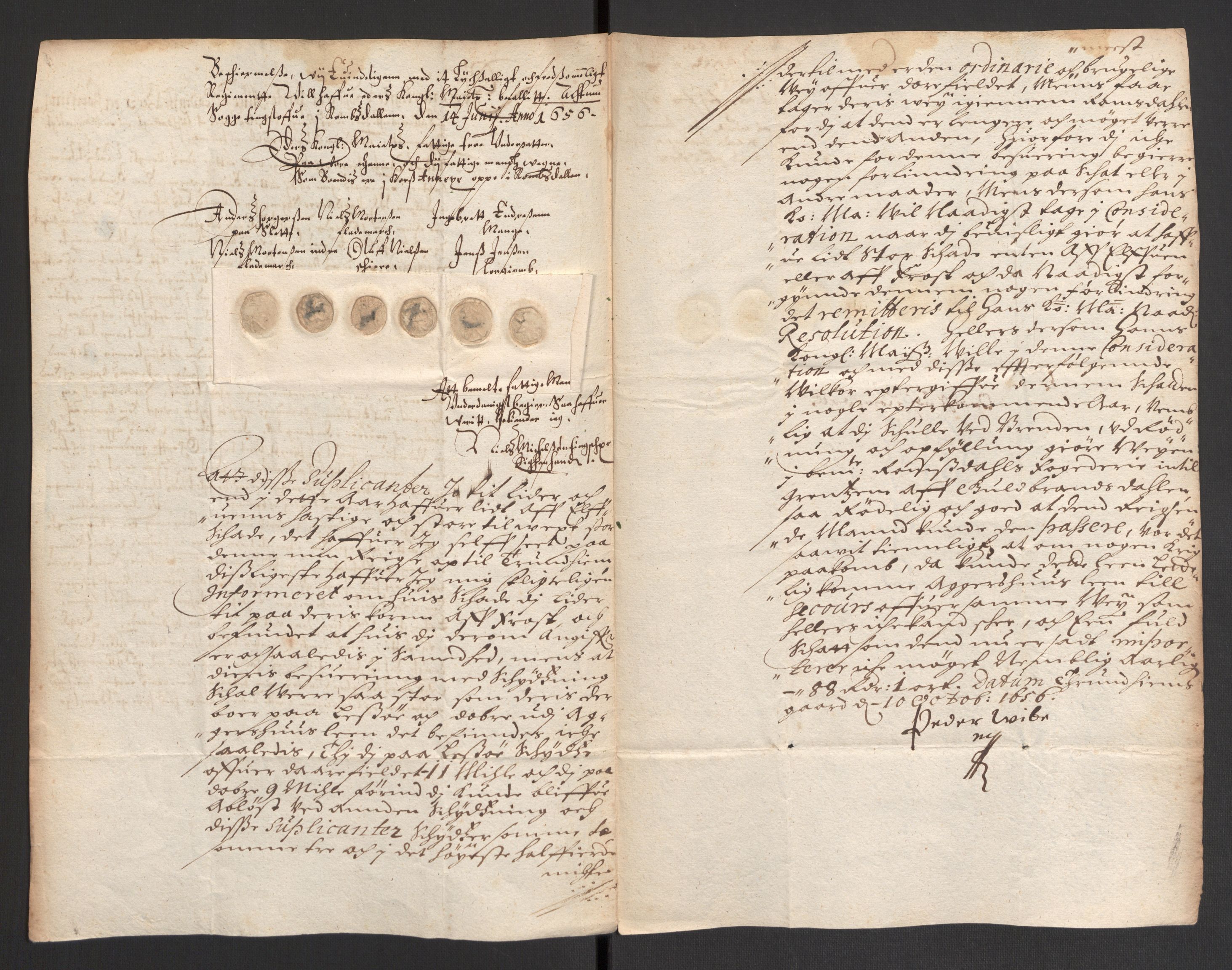 Danske Kanselli 1572-1799, AV/RA-EA-3023/F/Fc/Fcc/Fcca/L0017: Norske innlegg 1572-1799, 1656, s. 399
