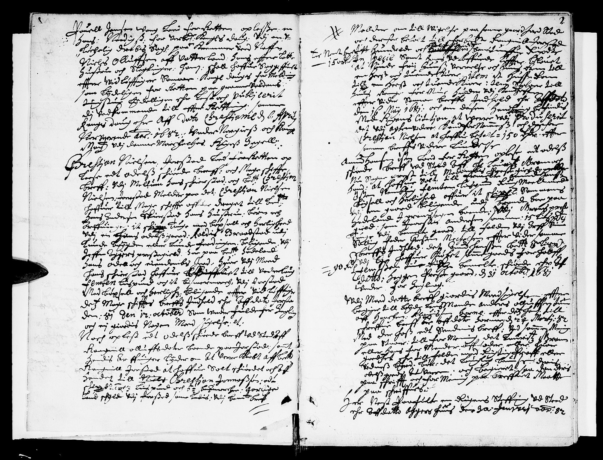 Hadeland, Land og Valdres sorenskriveri, SAH/TING-028/G/Gb/L0022: Tingbok, 1682-1683, s. 1b-2a