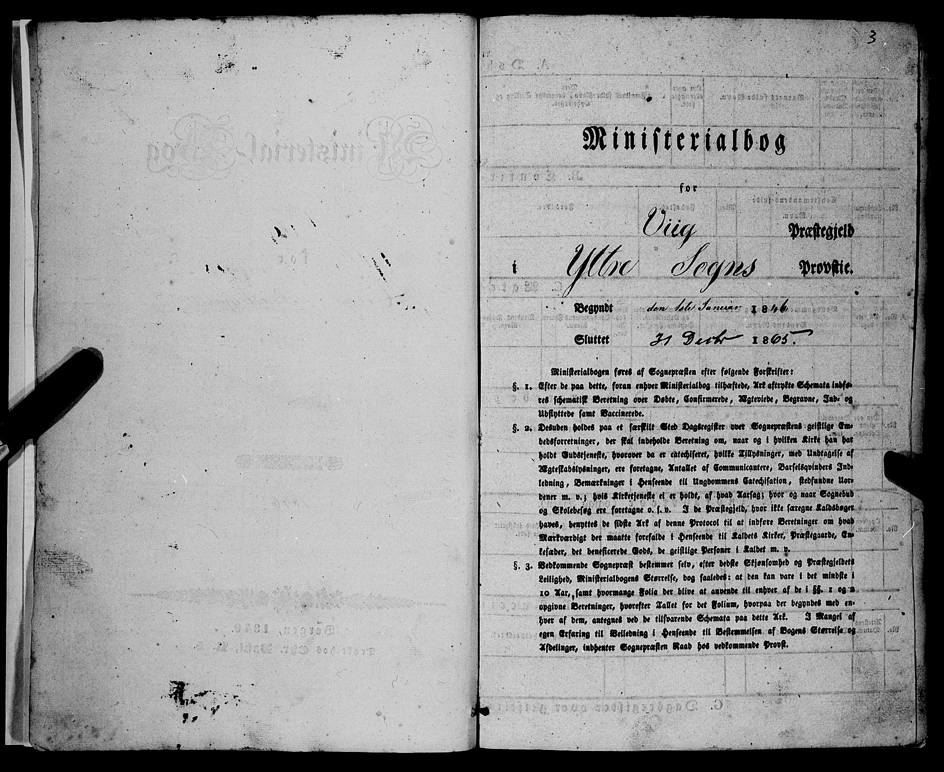 Vik sokneprestembete, SAB/A-81501: Ministerialbok nr. A 8, 1846-1865, s. 3