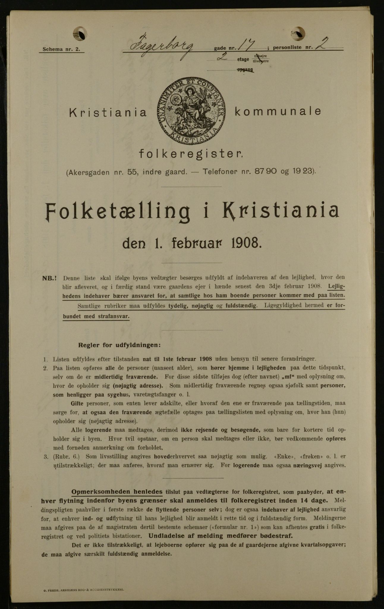 OBA, Kommunal folketelling 1.2.1908 for Kristiania kjøpstad, 1908, s. 20901