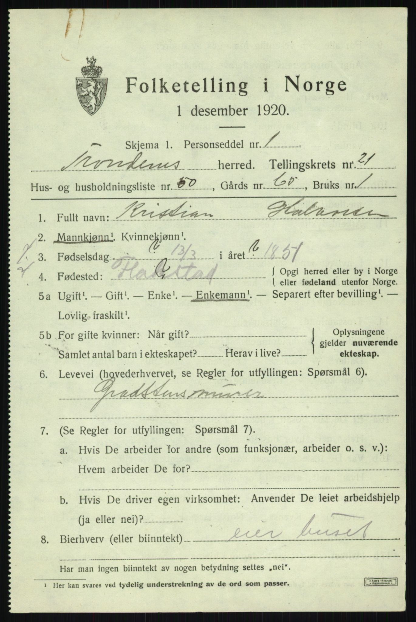 SATØ, Folketelling 1920 for 1914 Trondenes herred, 1920, s. 17148