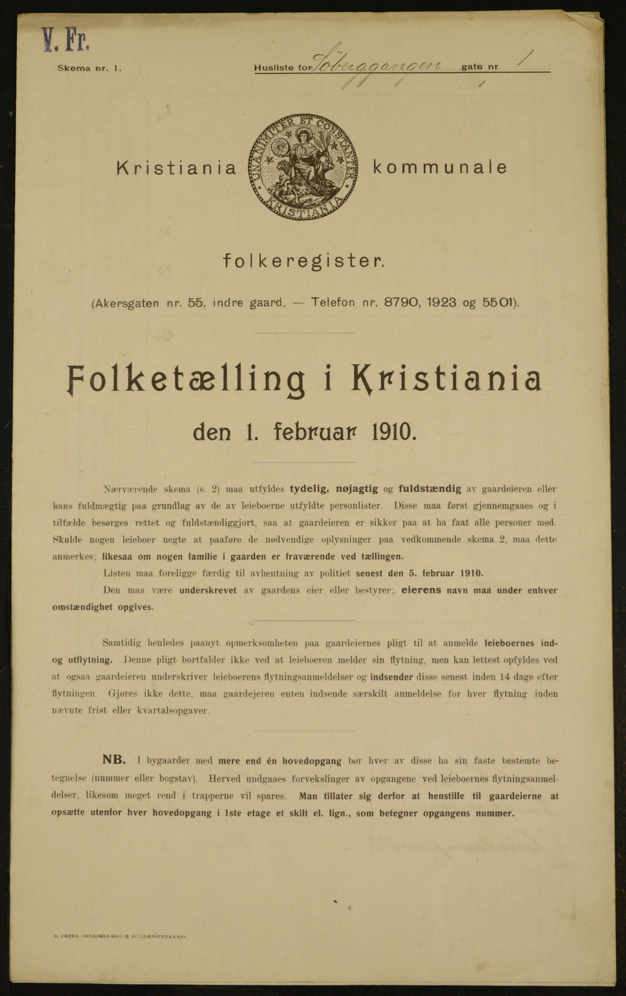 OBA, Kommunal folketelling 1.2.1910 for Kristiania, 1910, s. 100790